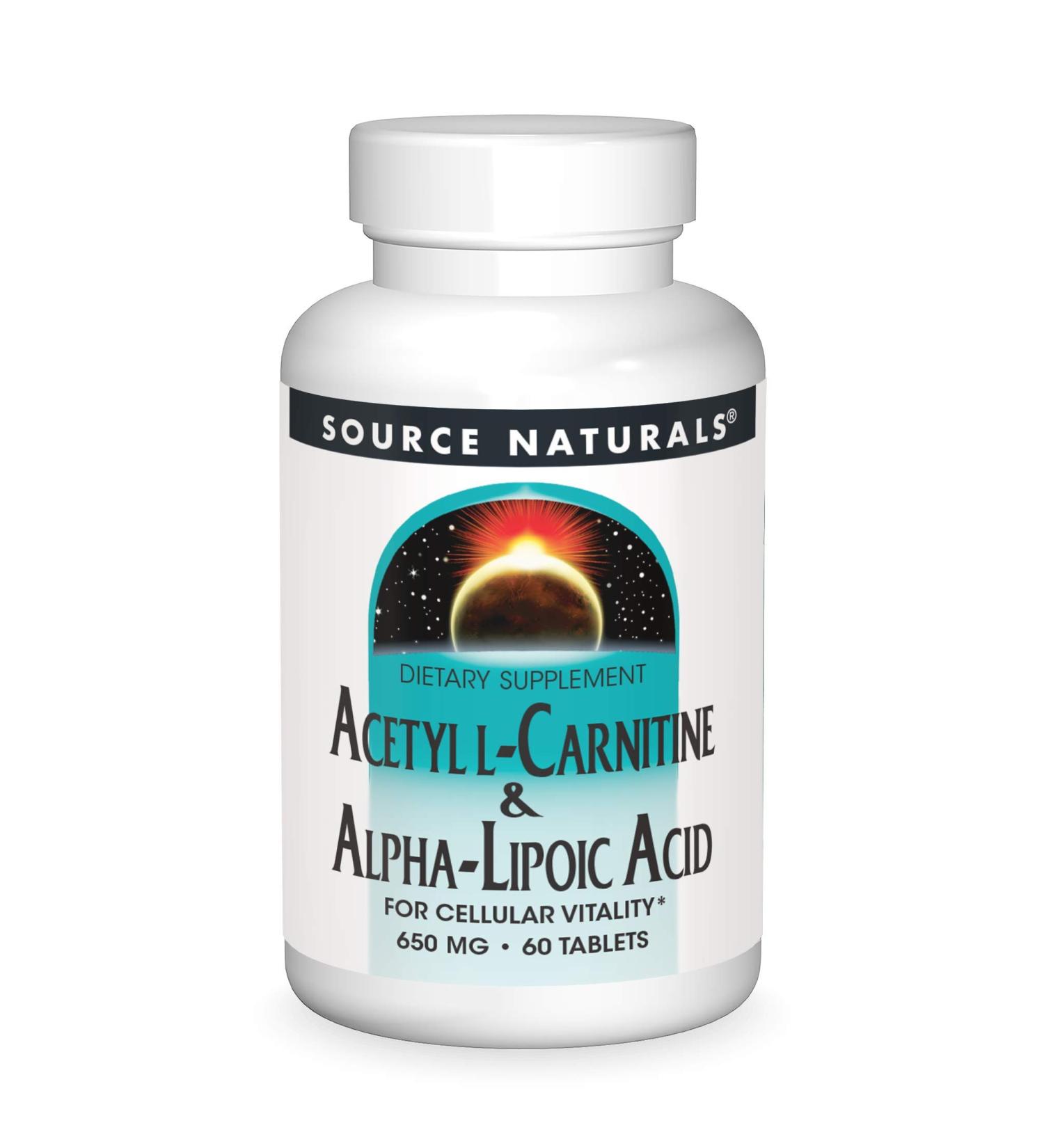 Source Naturals Acetyl L-Carnitine & Alpha Lipoic Acid - 60 Tablets for Enhanced Energy & Antioxidant Support - Buy Online on GoSupps.com