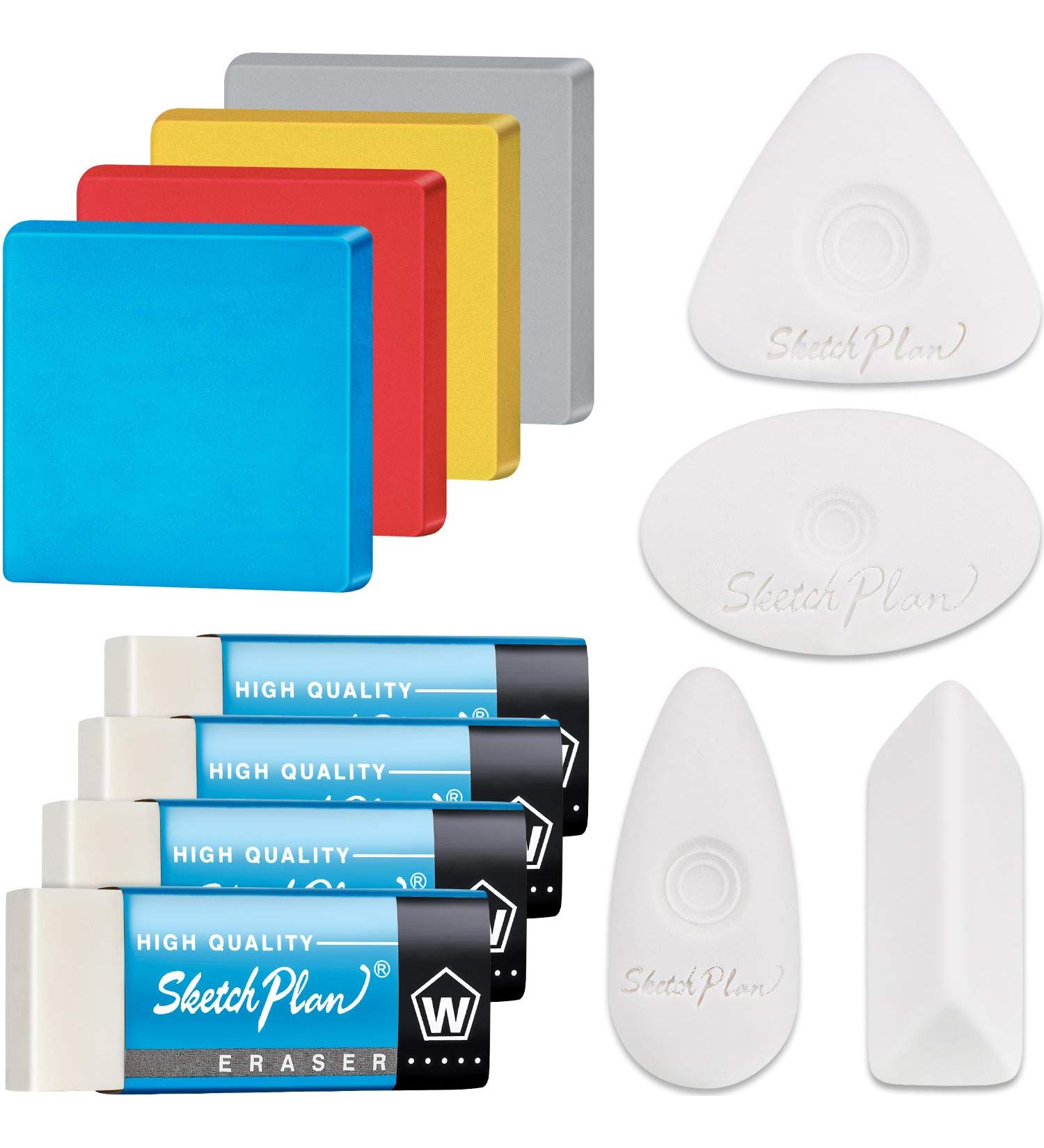 Zonon 12-Piece Drawing Art Eraser Set - Various Shapes for Artists, Painting, Sketching - White Kneaded Erasers for Precision Erasing - Buy Online on GoSupps.com