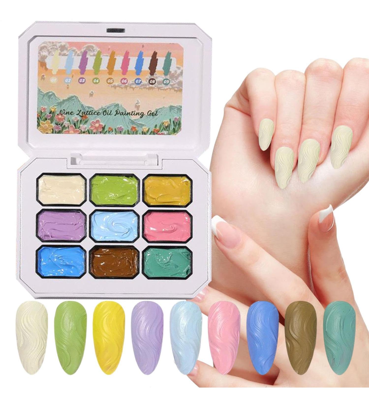 Solid Gel Nails - 9 Gel Color Palette - 3D Nails for Women and Girls Wedding Extensions French Tips Birthday - Buy Online on GoSupps.com