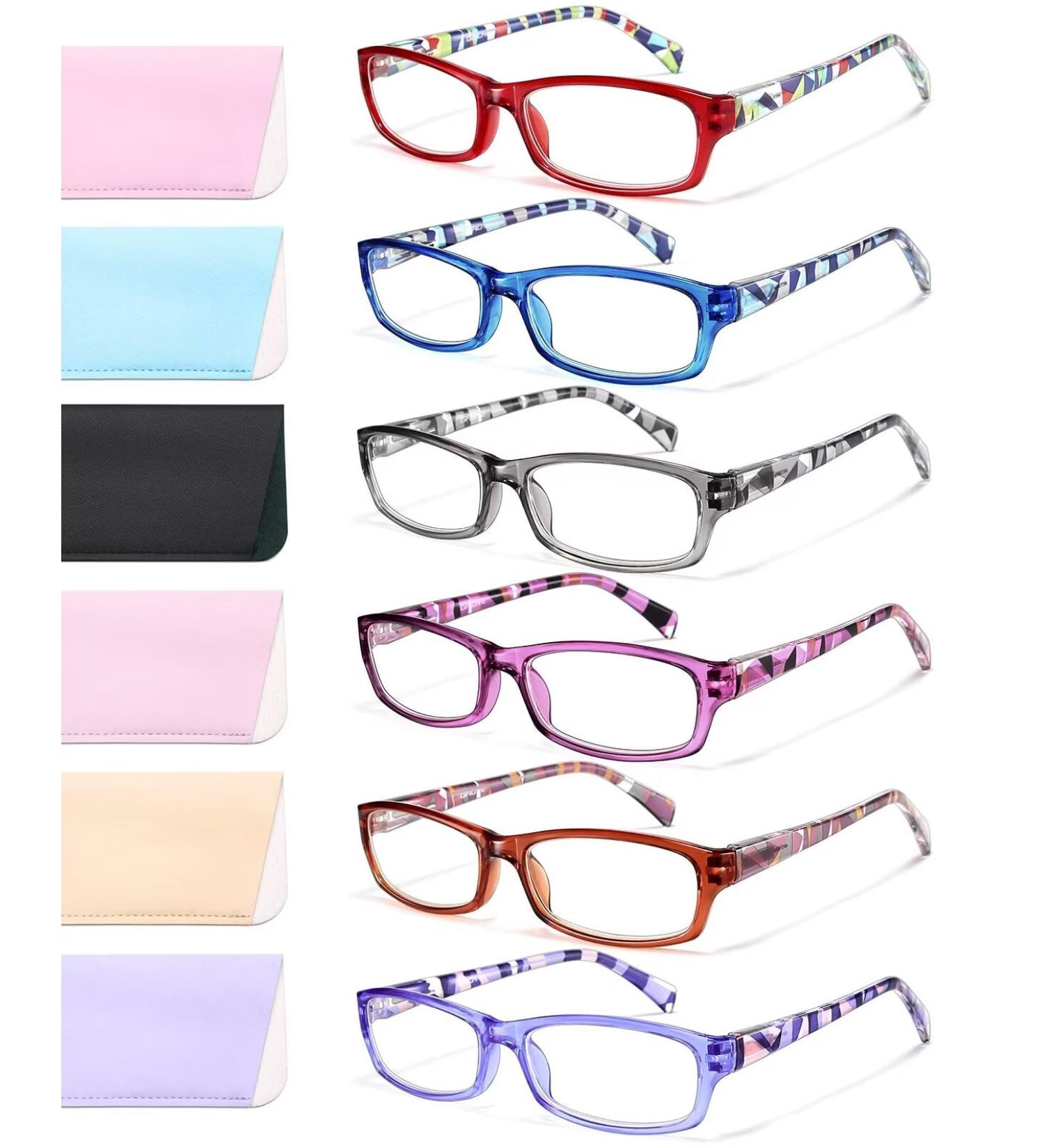 Shop Gaoye 6-Pack Fashion Reading Glasses for Women & Men - Blue Light Blocker Spring Hinge Anti Eyestrain - Mix Color C1 1.5x - Buy Online on GoSupps.com