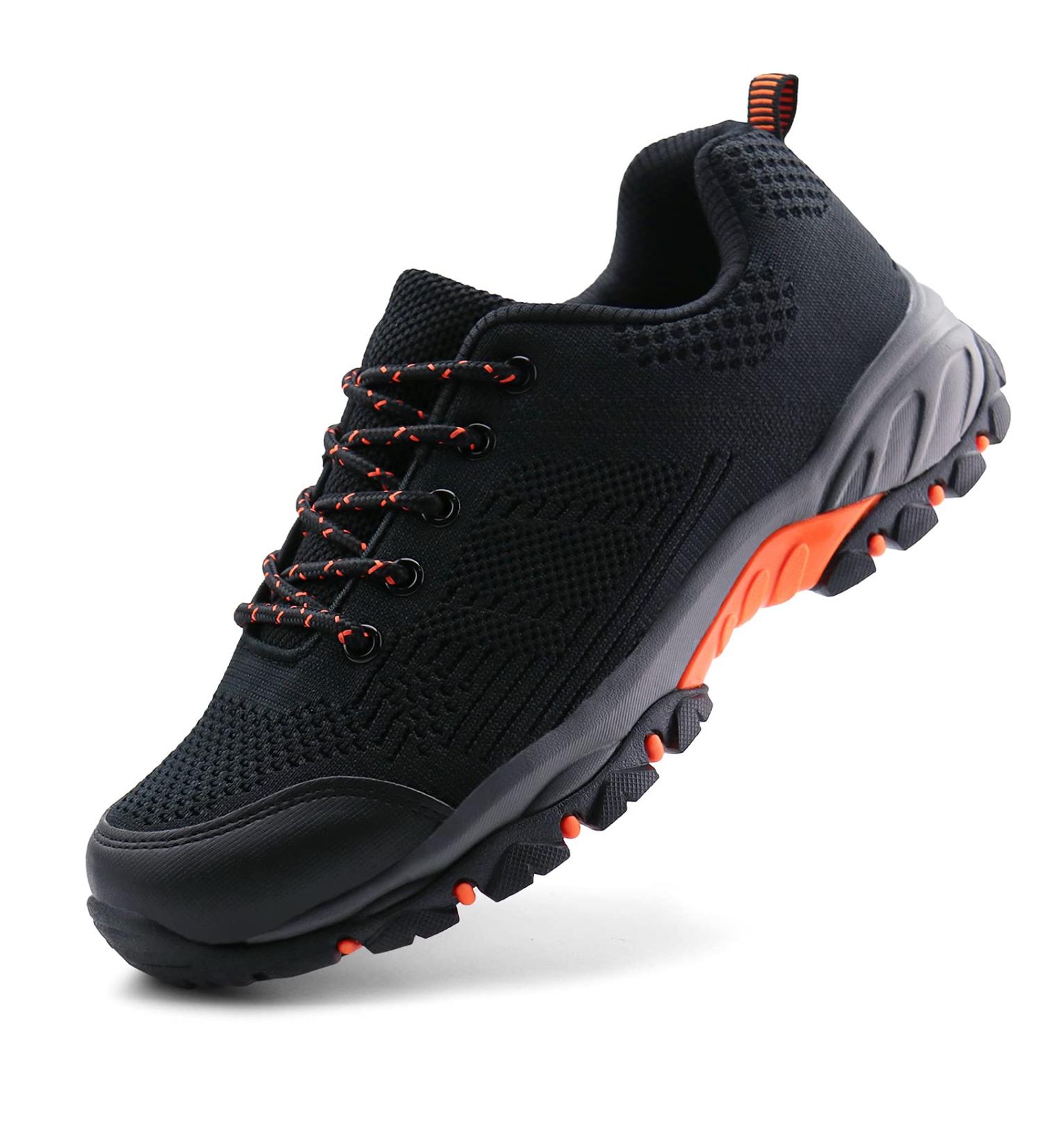 JABASIC Women Hiking Shoes - Outdoor Knit Trekking Sneakers (Size 6, Black/Orange) - Buy Online on GoSupps.com