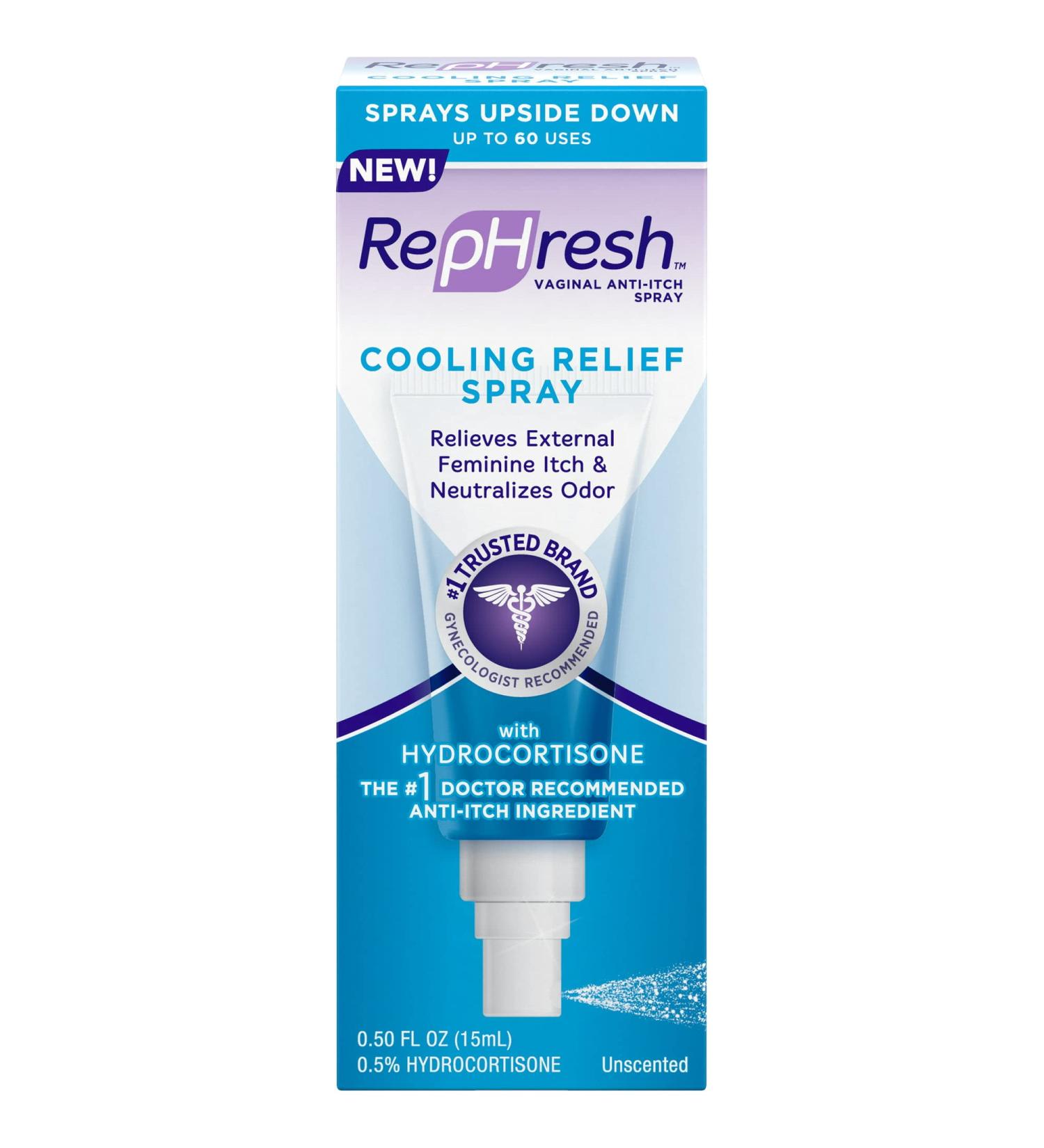 RepHresh Cooling Relief Spray 0.5oz (Pack of 2) - Instant Intimate Comfort - Buy Online on GoSupps.com