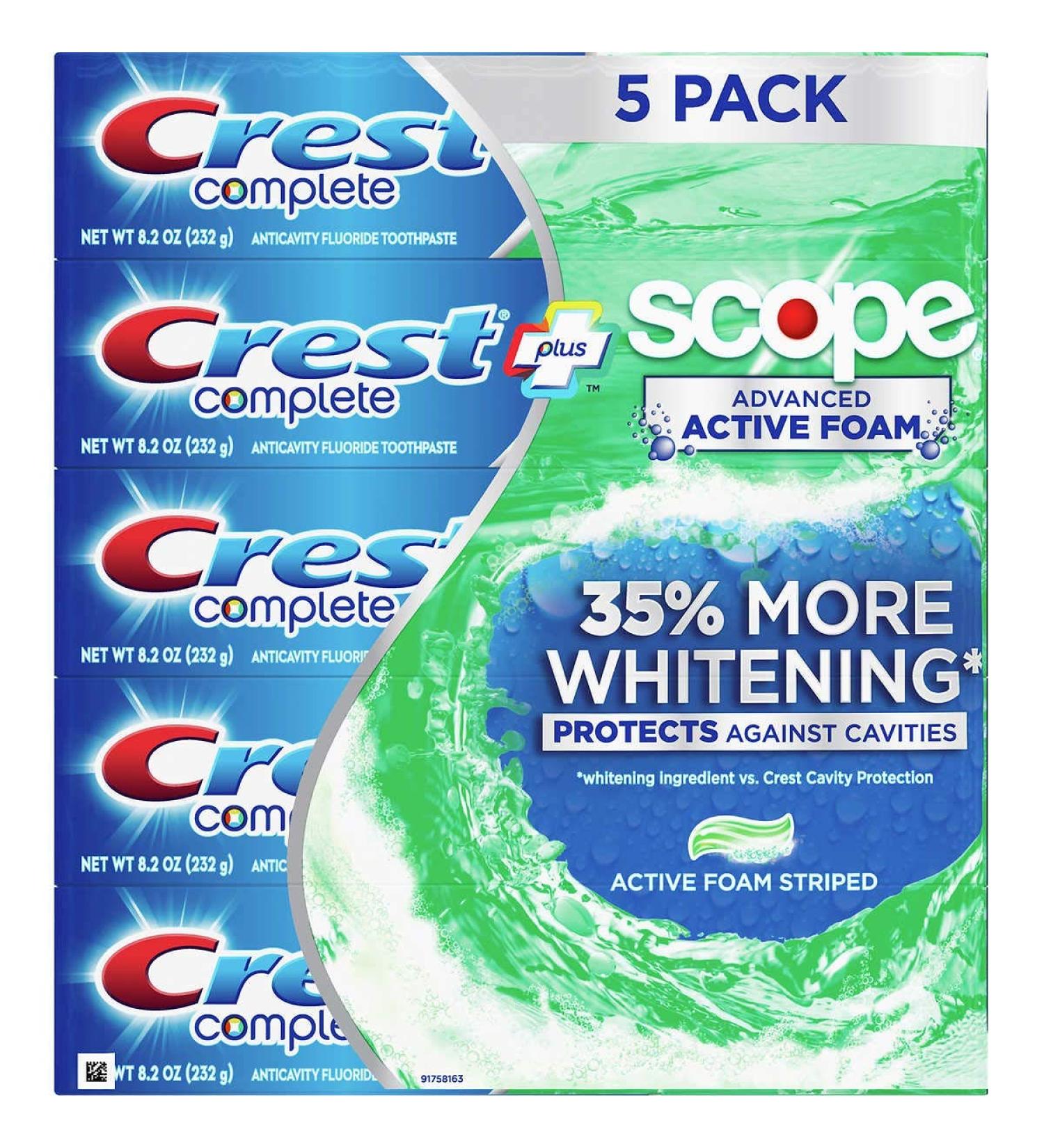 Crest Complete Advanced Flavoride Toothpaste 5 Pack - 41 oz - Buy Online on GoSupps.com