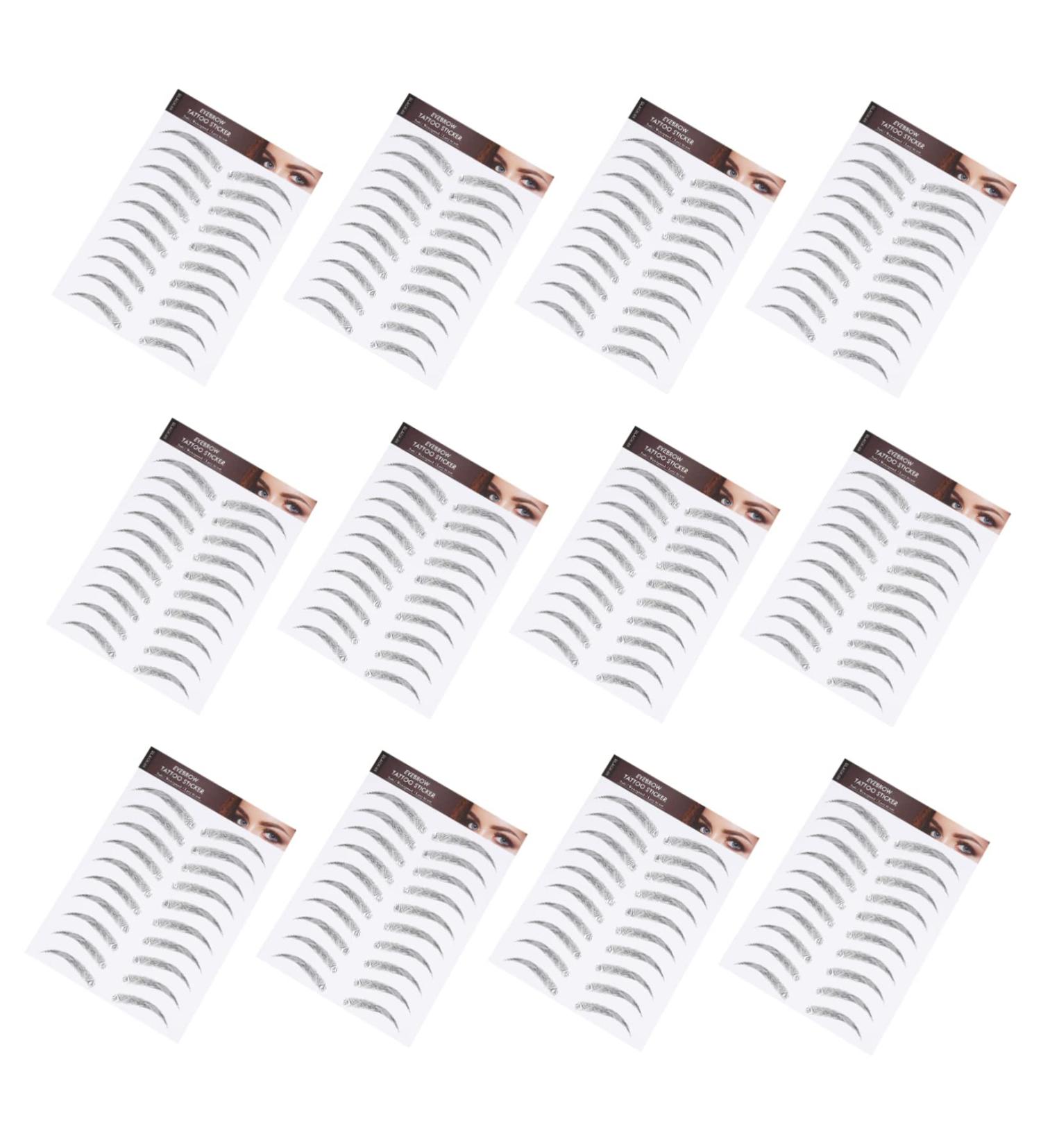Didiseaon 12 sheets Imitation Eyebrows Transfer Hairlike Tattoos Artificial Women Sticker Eyebrow for - Buy Online on GoSupps.com