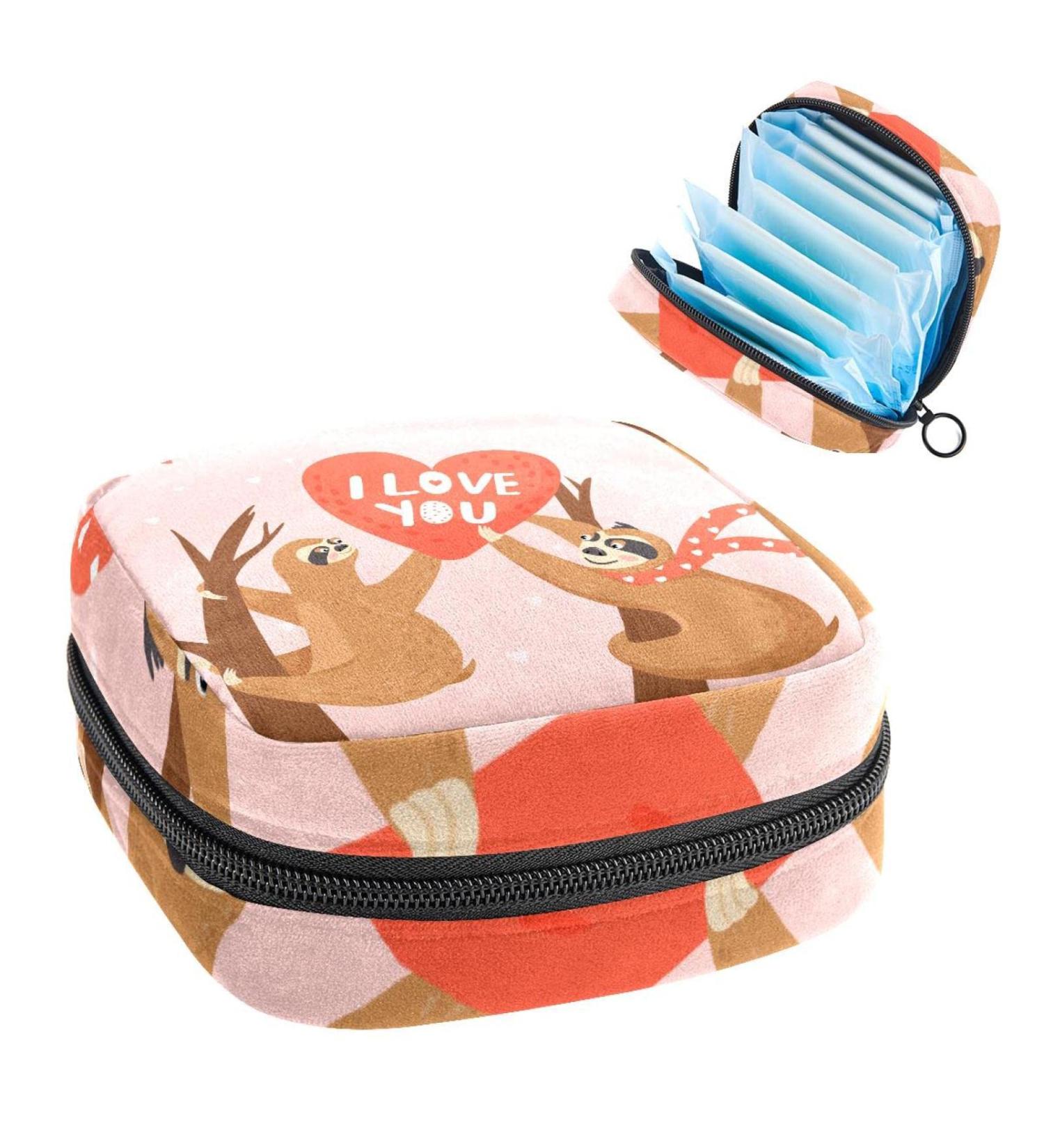 Portable Sloth Couple Storage Pockets - Women's Period Kit & Feminine Product Bag | Stylish & Functional - Buy Online on GoSupps.com