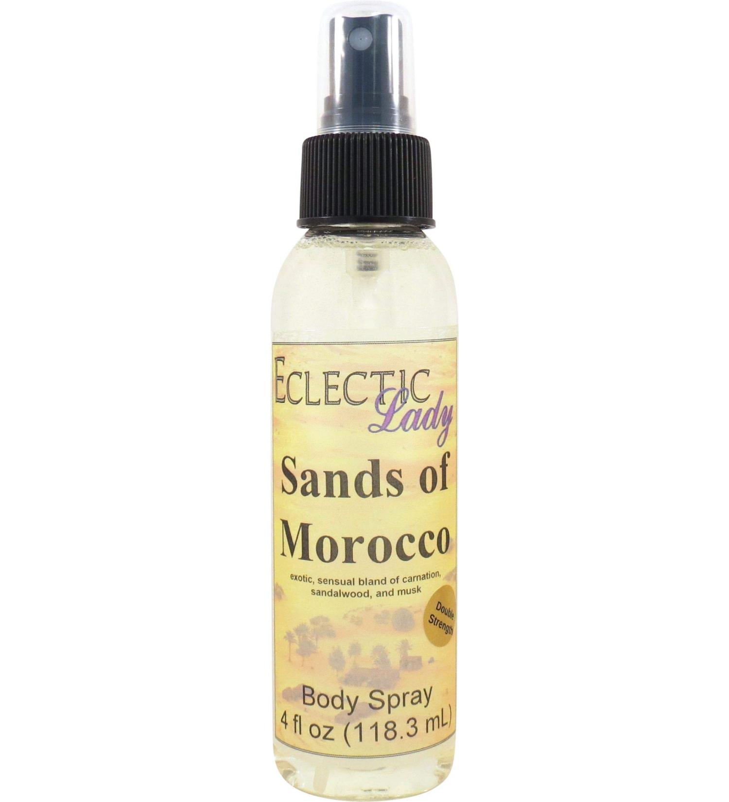Sands Of Morocco Body Spray (Double Strength) 4 ounces Body Mist for Women with Clean Light & Gentle Fragrance Long Lasting Perfume with Comforting Scent for Men & Women Cologne with Soft Subtle 4 Fluid Ounces (Double Strength) - Buy Online on GoSupps.com