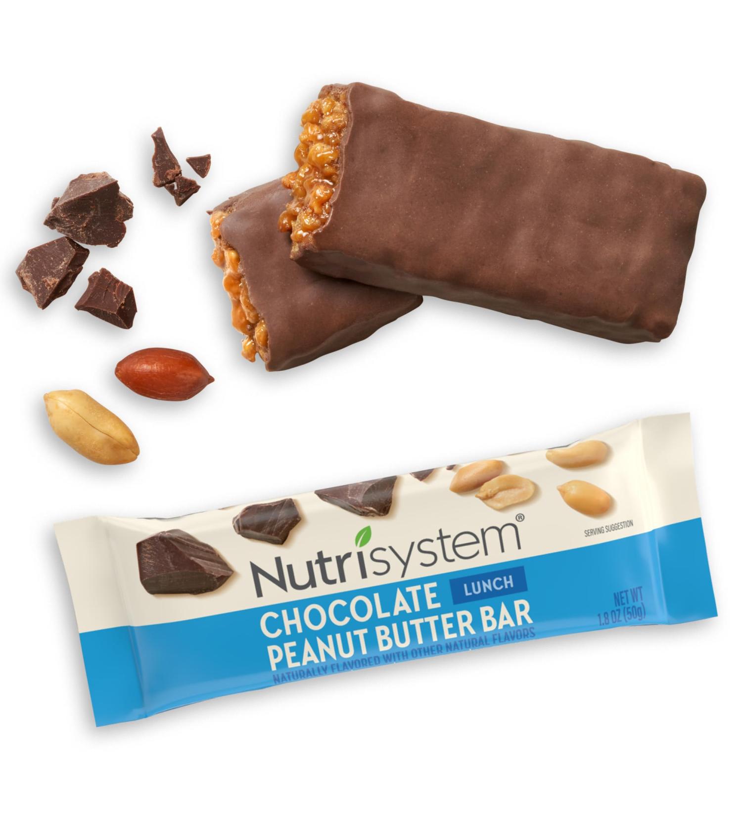 Nutrisystem Chocolate Peanut Butter Lunch Bars Bundle 11g of Protein Helps Support Weight Loss - 10 Count Chocolate 10 Count (Pack of 1) - Buy Online on GoSupps.com