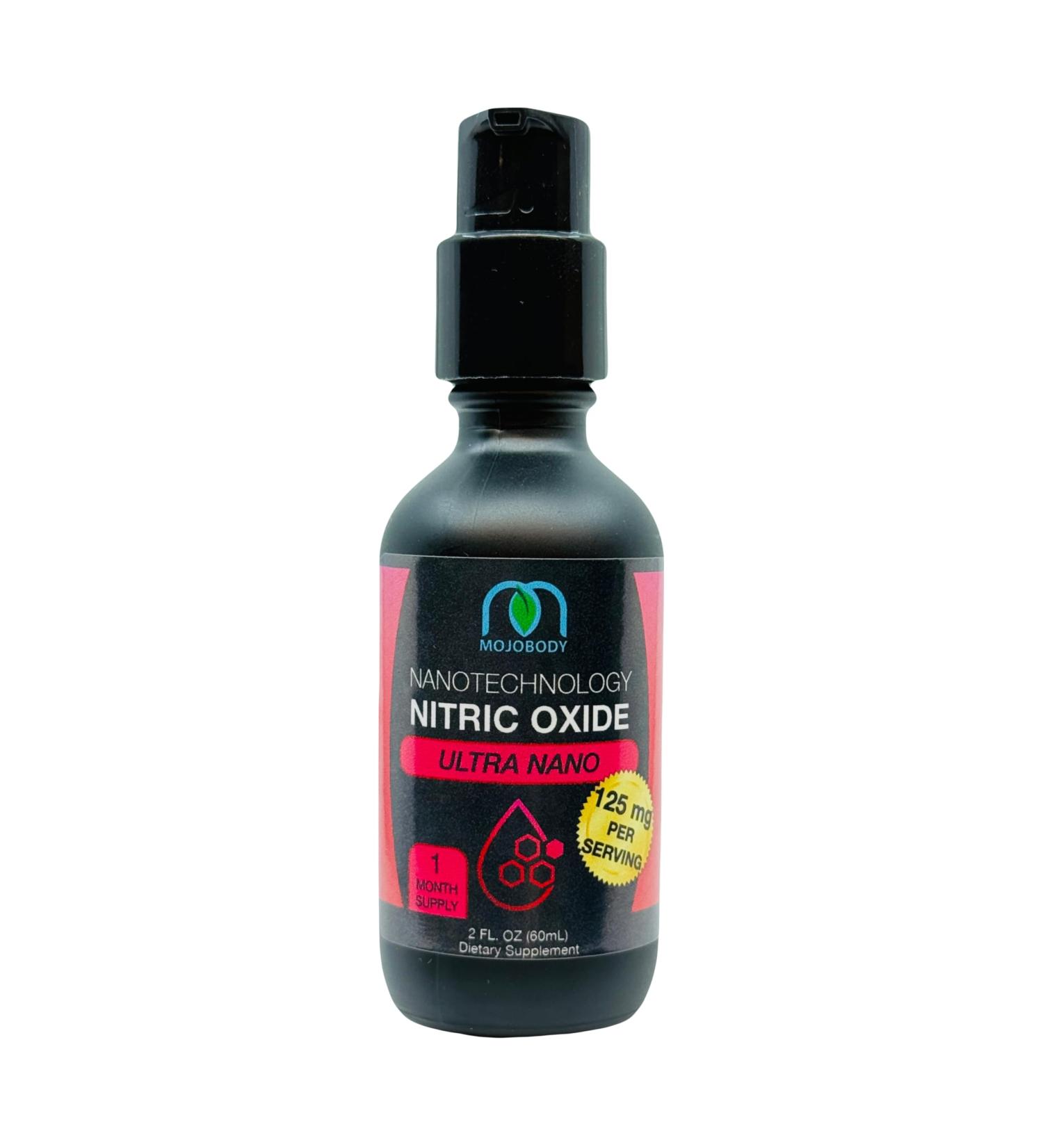 MOJObody Nano Nitric Oxide 2oz Pump Bottle: Elevate Your Health with 100% Absorption Ultra Nanotechnology Circulation Support - Buy Online on GoSupps.com