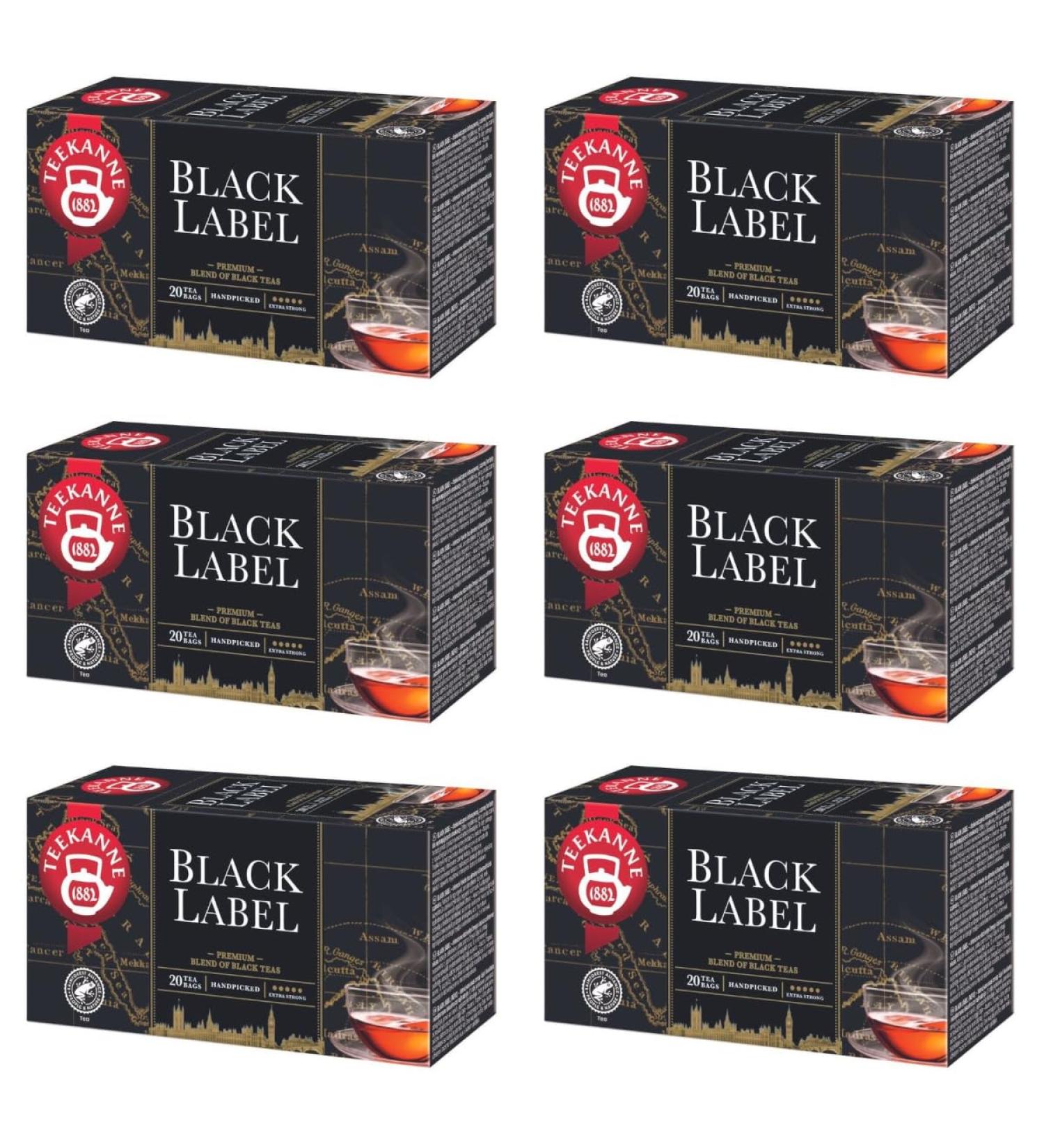 DEKOND TEEKANNE Black Label - Natural Black Tea - (6 x 20 sachets) - Buy Online on GoSupps.com