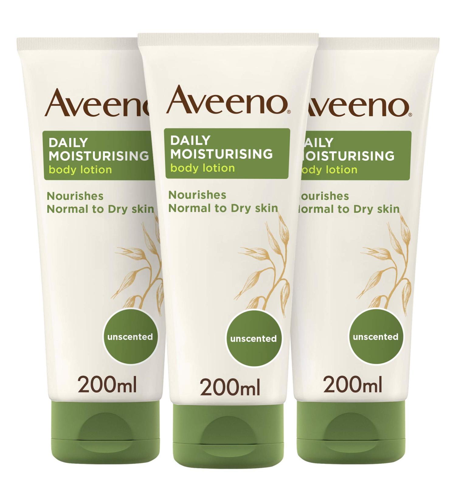 Aveeno Daily Moisturising Triple Pack 200 ml - Hydrating Skincare Bundle - Buy Online on GoSupps.com