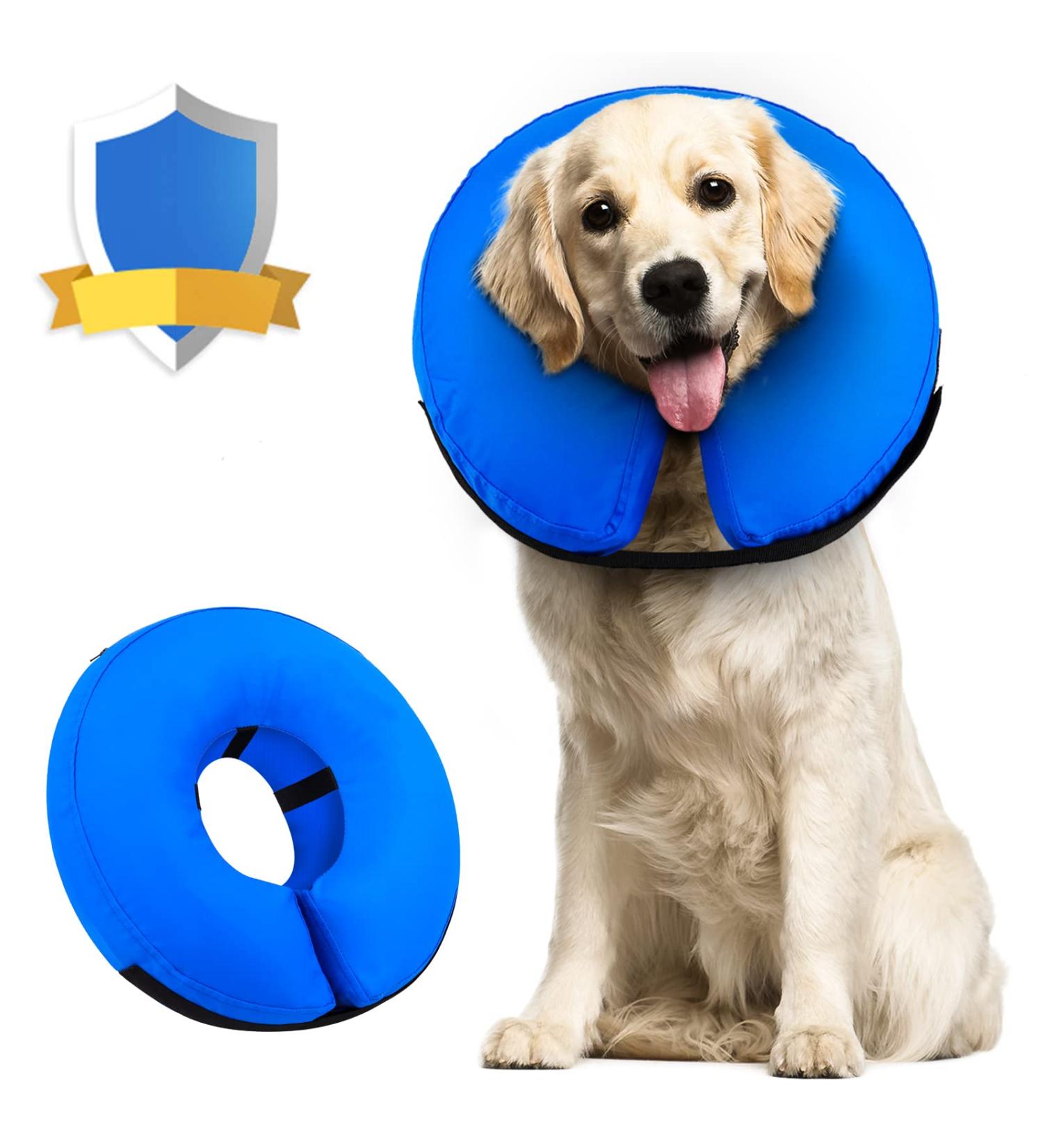 Buy Supet Inflatable Dog Protective Collar | Adjustable Comfortable & Safe | M Size (22.9-33.0 cm) - Blue | International Shipping Available - Buy Online on GoSupps.com