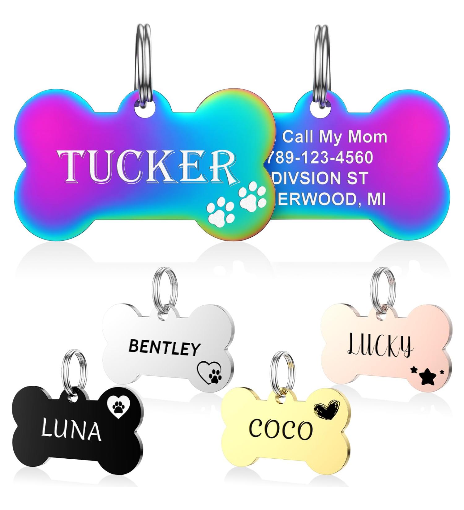 Personalized Yehanti Dog Tags - Engraved Stainless Steel Name Tags for Dogs Cats & Puppies | Custom Name Phone & Address Tags - Buy Online on GoSupps.com