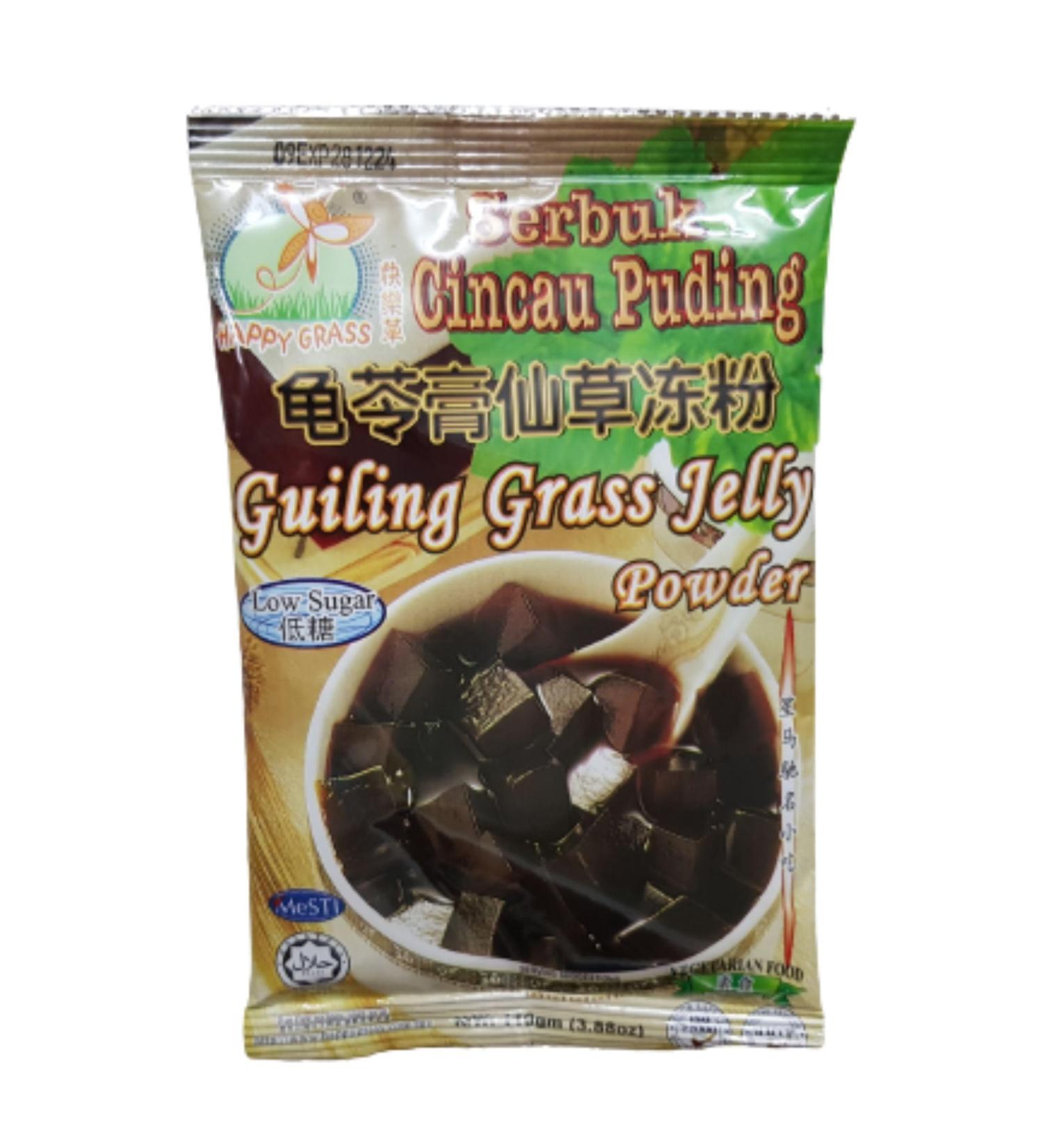 Happy Grass Guiling Grass Jelly Powder Serbuk Cincau Puding 110g Each Halal Expiry: 28th December 2025