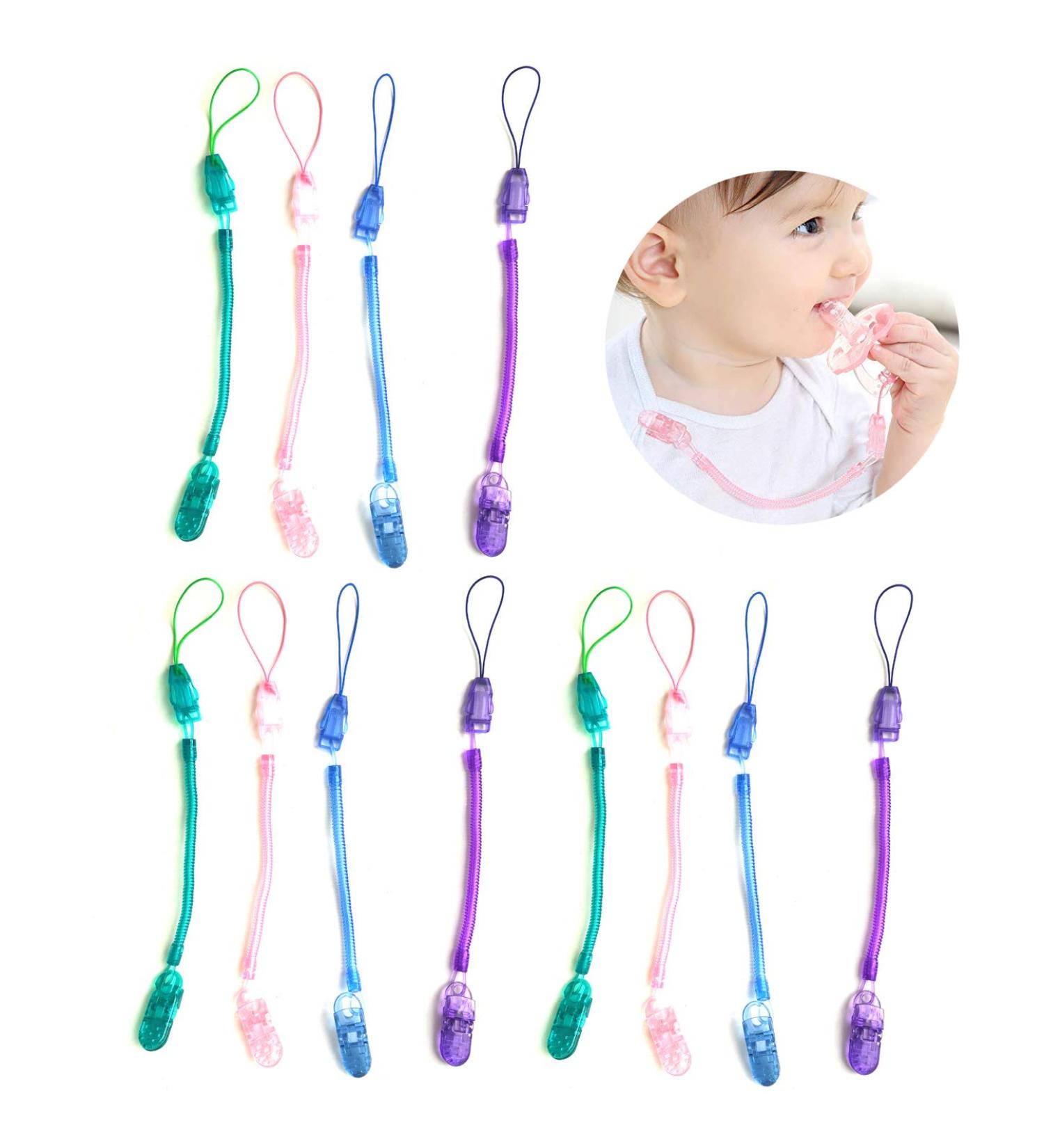 ANDERK 12-Piece Pacifier Strap Set | Unisex Pacifier Chains with Clips for Bibs & Scarves - International Shipping - Buy Online on GoSupps.com