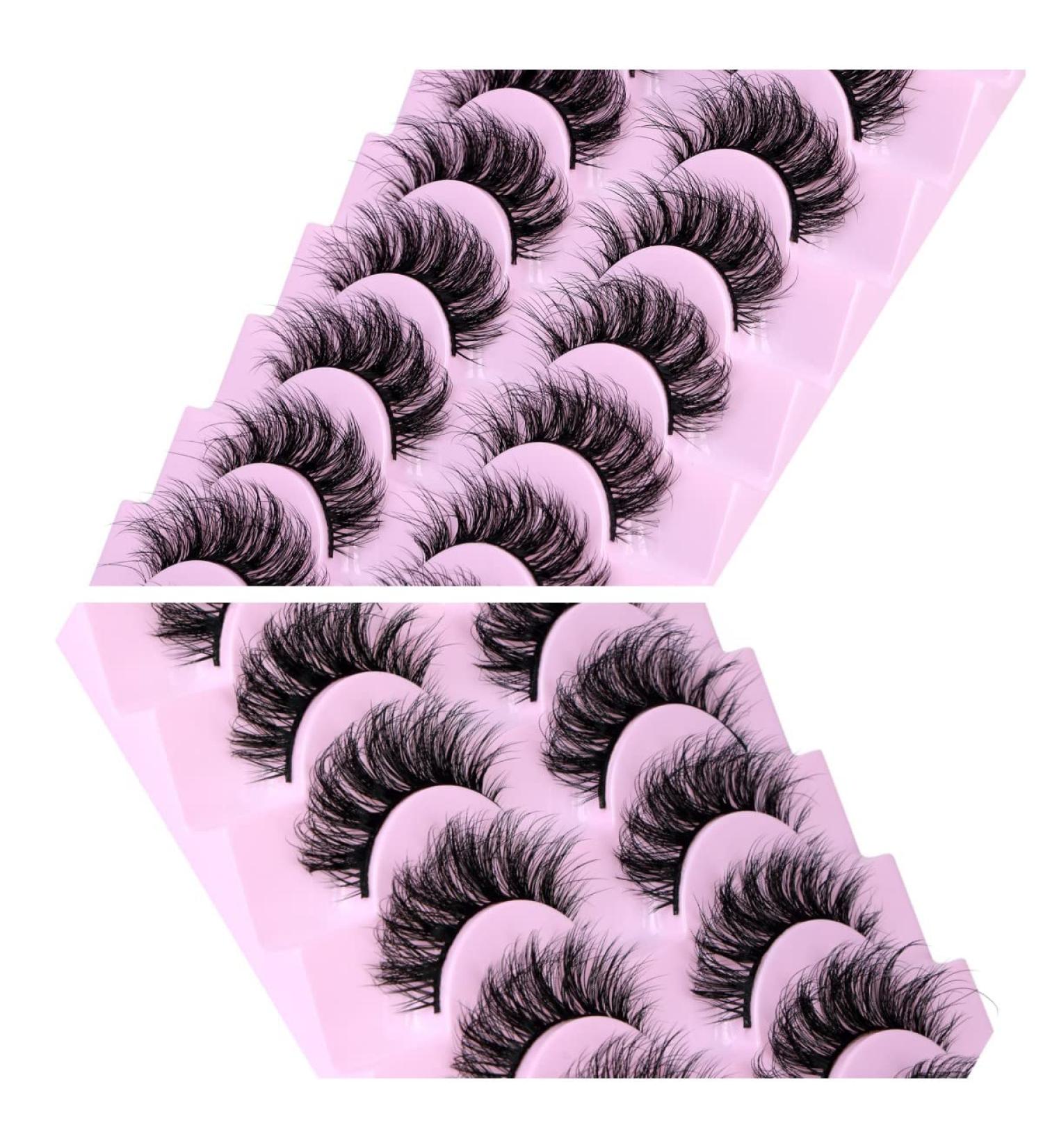 Wiwoseo Natural Wispy Faux Mink Lashes | 10 Pairs 16MM Fluffy 3D Effect - Buy Online on GoSupps.com
