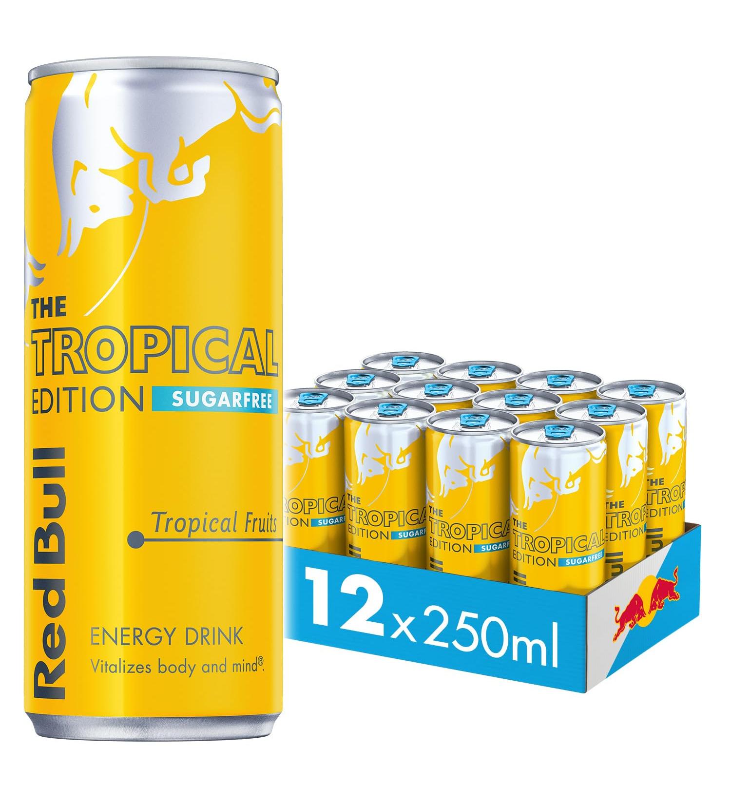 Red Bull Sugar Free Tropical Edition Energy Drink 250ml x12 - Buy Online - Buy Online on GoSupps.com