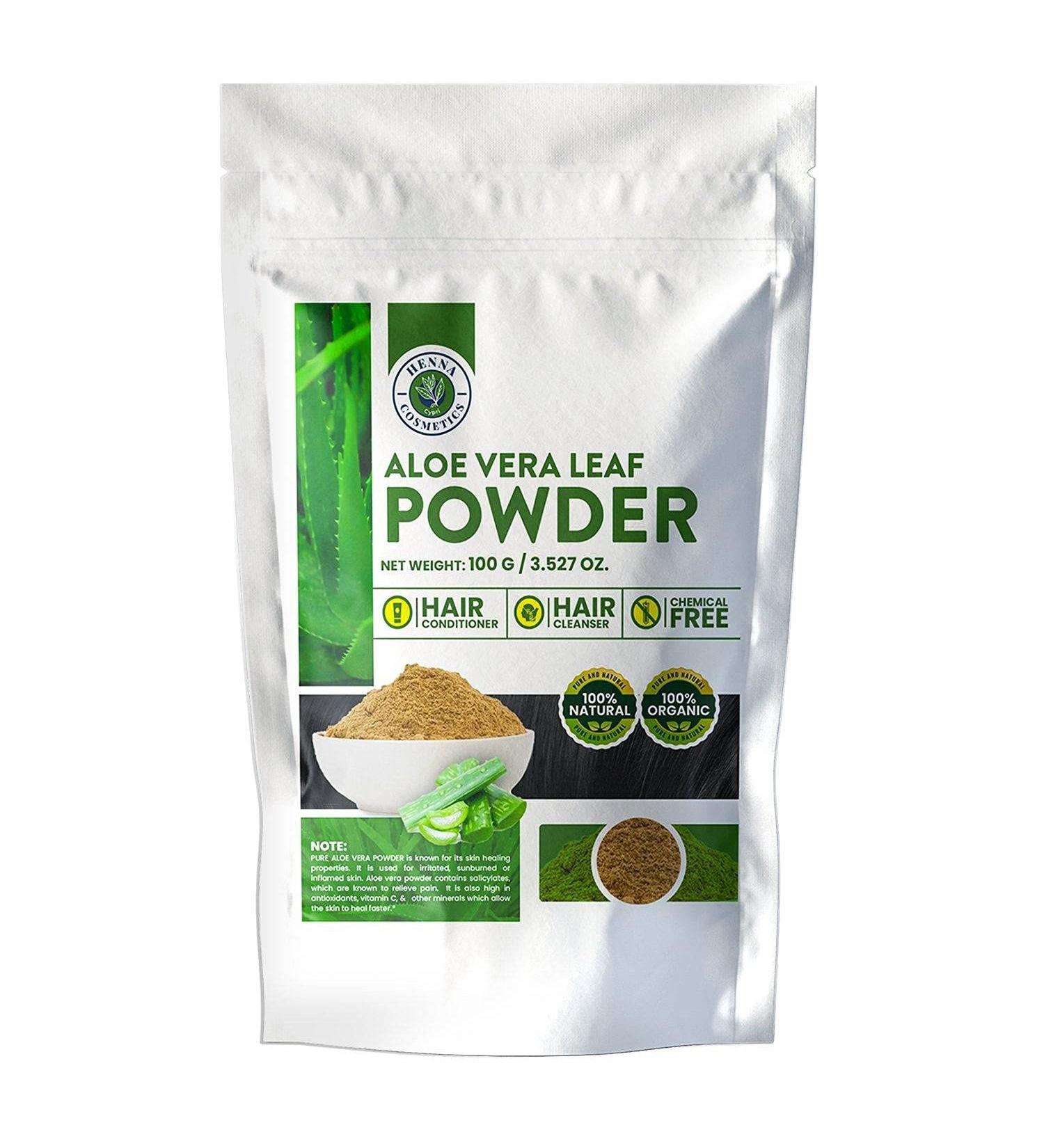 Aloe Vera Leaf Powder - Organic Moisturizer & Juice for Skin & Hair | 100g Natural Pure Aloe Barbadensis - Buy Online on GoSupps.com