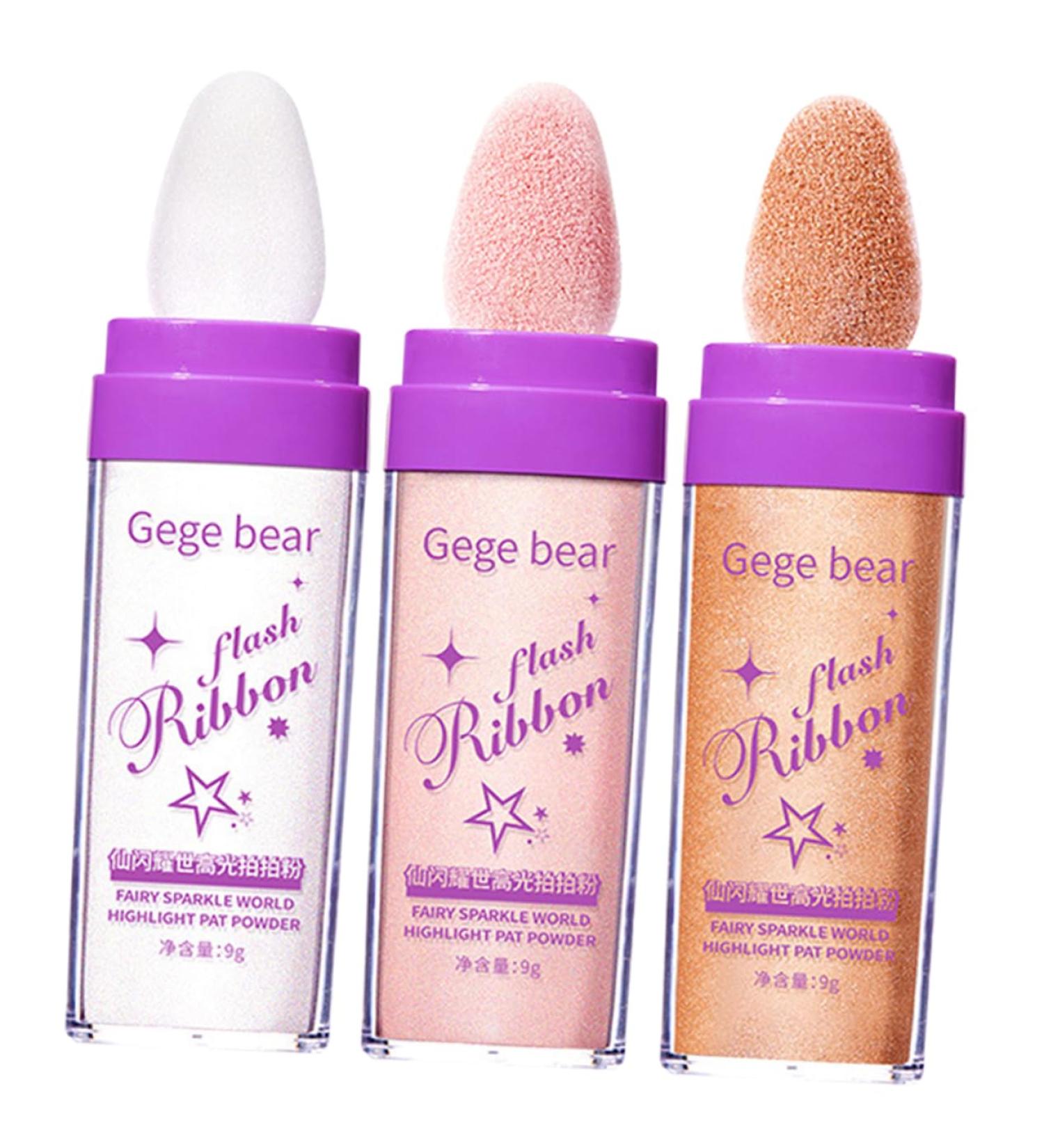 POPETPOP 3pcs Highlight Pat Powder Face Powder Loose Glitter Makeup Glitter for Hair and Body Brighten Voss 13.5x3.3cm Assorted Color - Buy Online on GoSupps.com