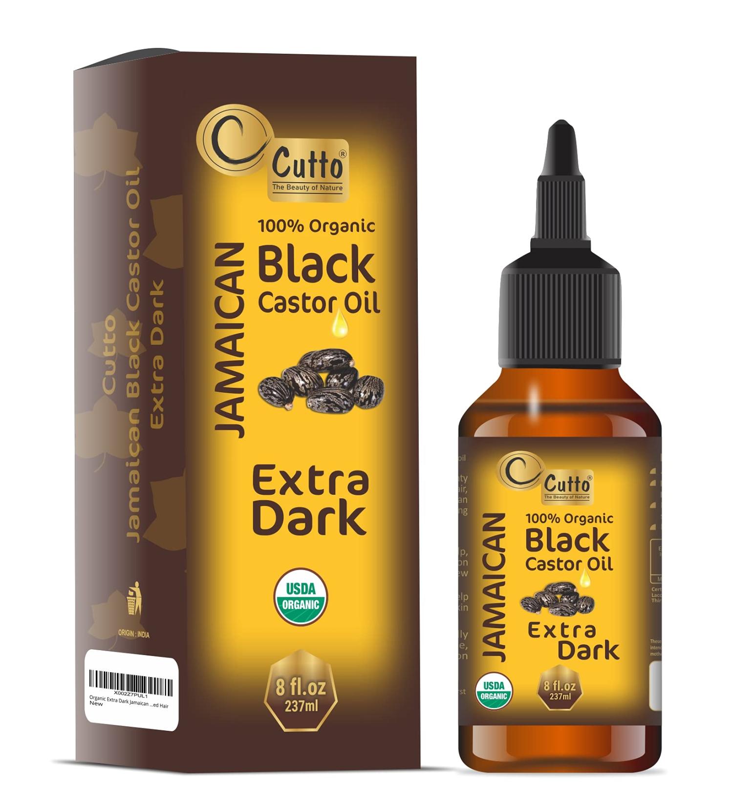 Organic Extra Dark Jamaican Black Castor Oil - 8 Fl.oz - Handmade from Roasted Castor Beans - Promotes Hair and Skin Health - Ideal for Dry, Damaged Hair and Split Ends - Buy Online on GoSupps.com