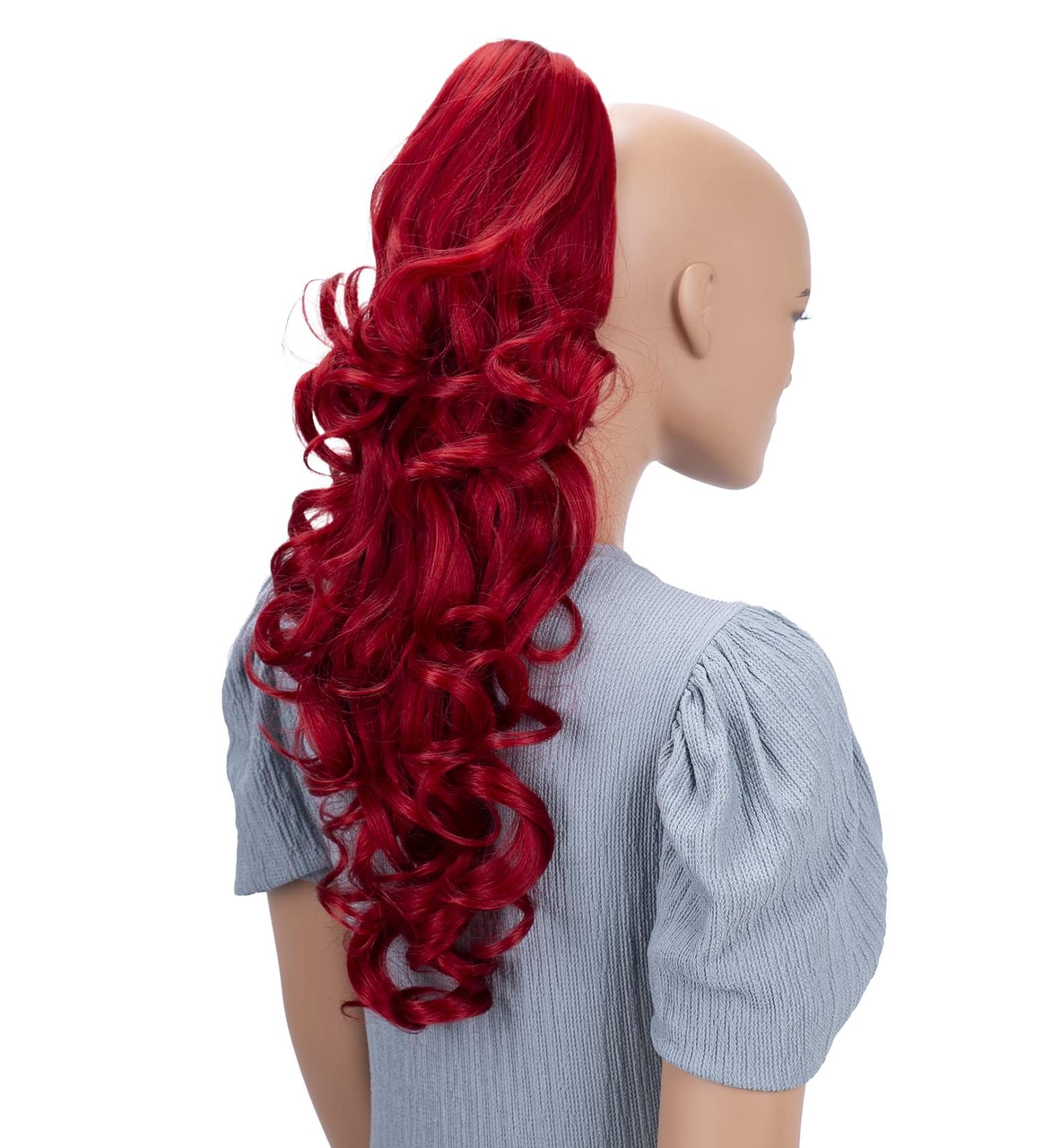 CAISHA 20" Hairpiece Ponytail Clip On Extension With Butterfly Claw Voluminous Wavy Intense Red H101 intense red #3100 H101 - Buy Online on GoSupps.com