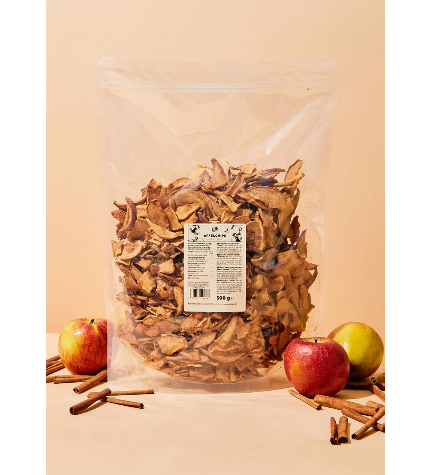 KoRo - Cinnamon apple chips 500g - Crunchy fruity snack - Fruity and sweet taste - Gentle drying - Buy Online on GoSupps.com