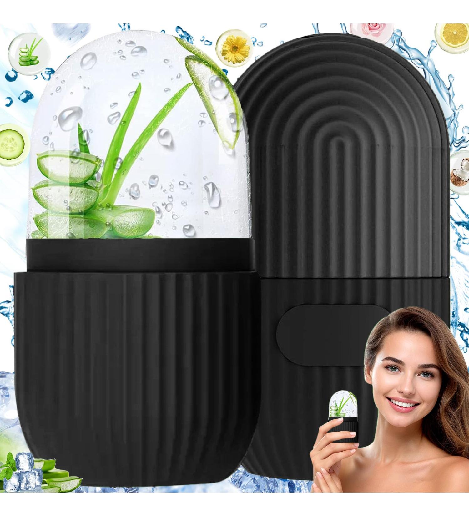 Buy Silicone Ice Roller Face Reusable Ice Roller for Smooth Skin & Illuminated Eyes (Black) | Perfect for Pore Reduction - Buy Online on GoSupps.com