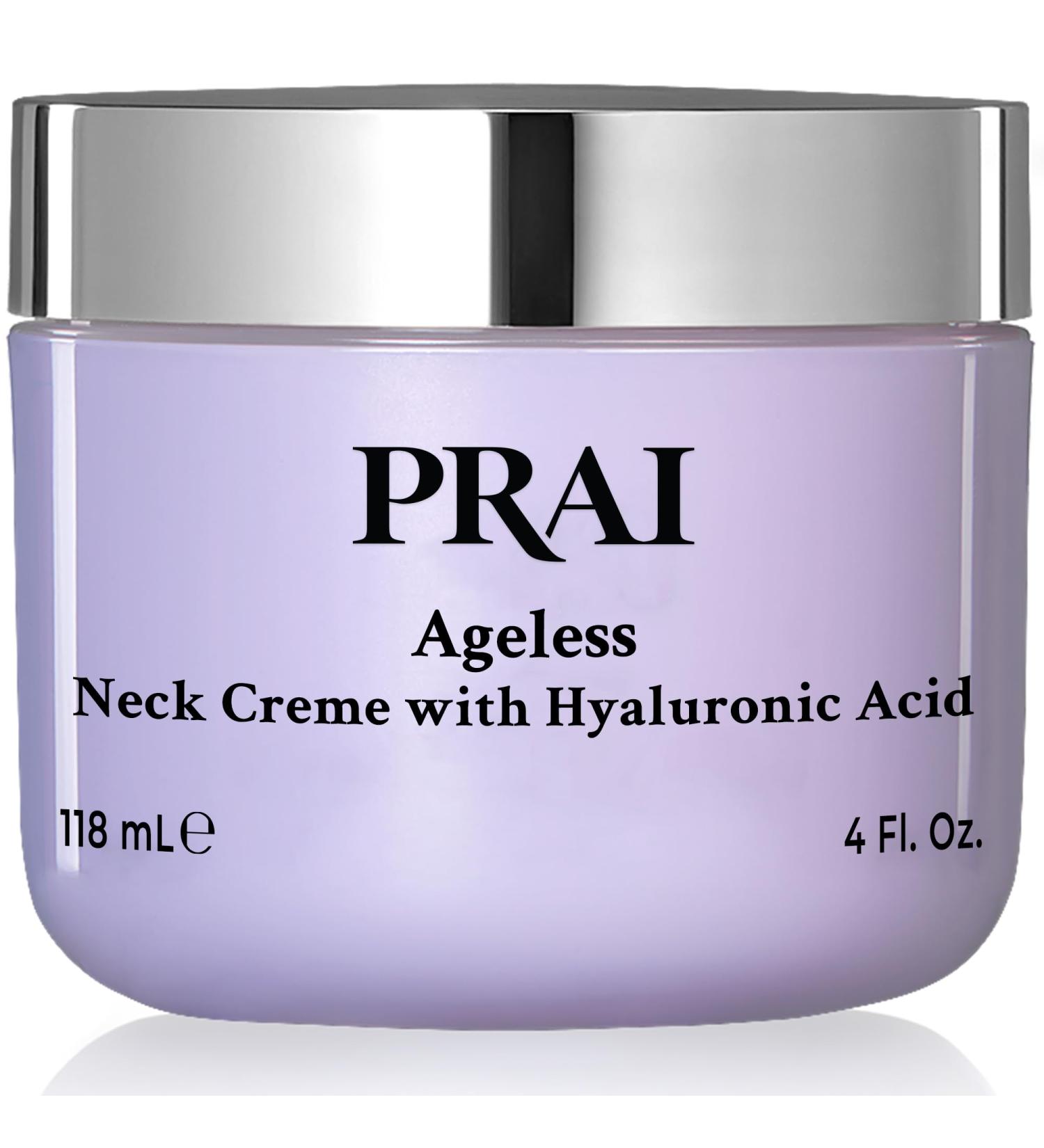 PRAI Ageless Throat & Decolletage Creme (118ml) with Shea Butter and Hyaluronic Acid Day Cream 118 ml (Pack of 1) - Buy Online on GoSupps.com