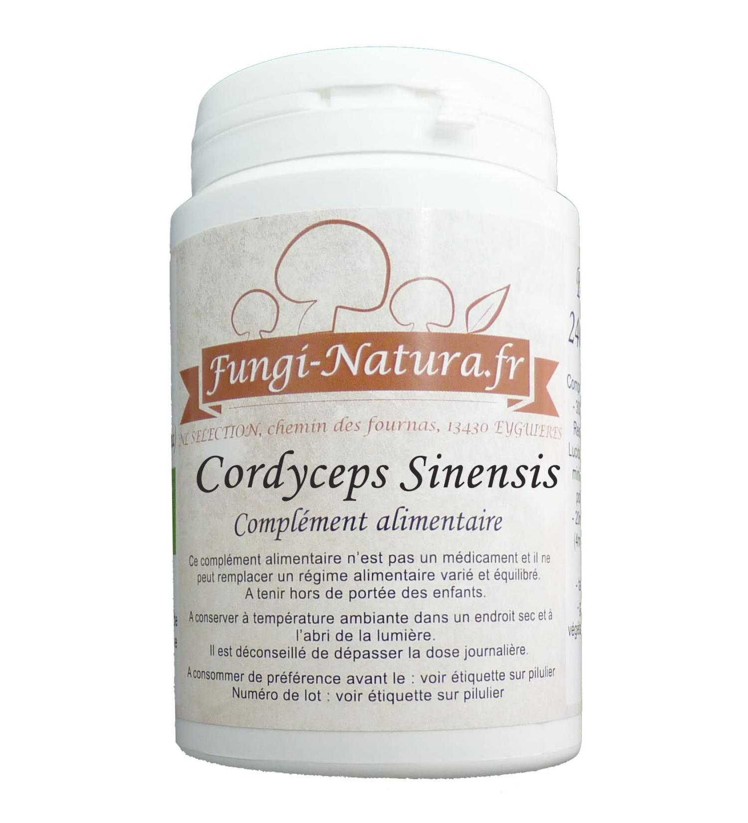 CORDYCEPS SINENSIS DOUBLE EXTRACTION 240 CAPSULES - Guaranteed 30% Polysaccharides, 1% Cordycepine and 0.5% Adenoside - French Company