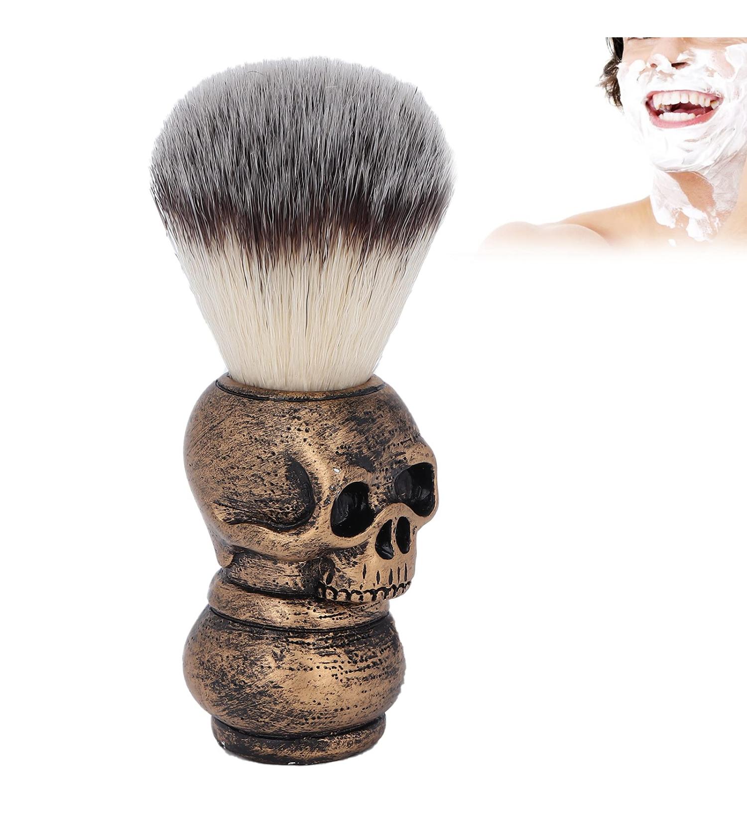 Premium Skeletal Gold Manual Shaving Brush for Men - Perfect for Shaving Cream & Grooming - Buy Online on GoSupps.com