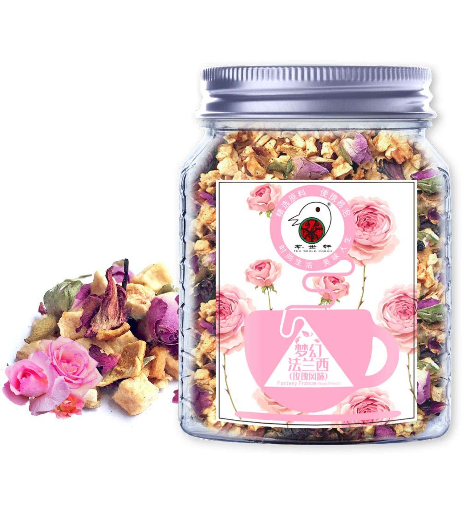 Plant Poison Fantasy France - Luxury Loose Leaf Tea (Apple Grape Orange Peel Roselle Red Rose) 70g | Hot & Iced Mixed Fruit Flavor - Buy Online on GoSupps.com