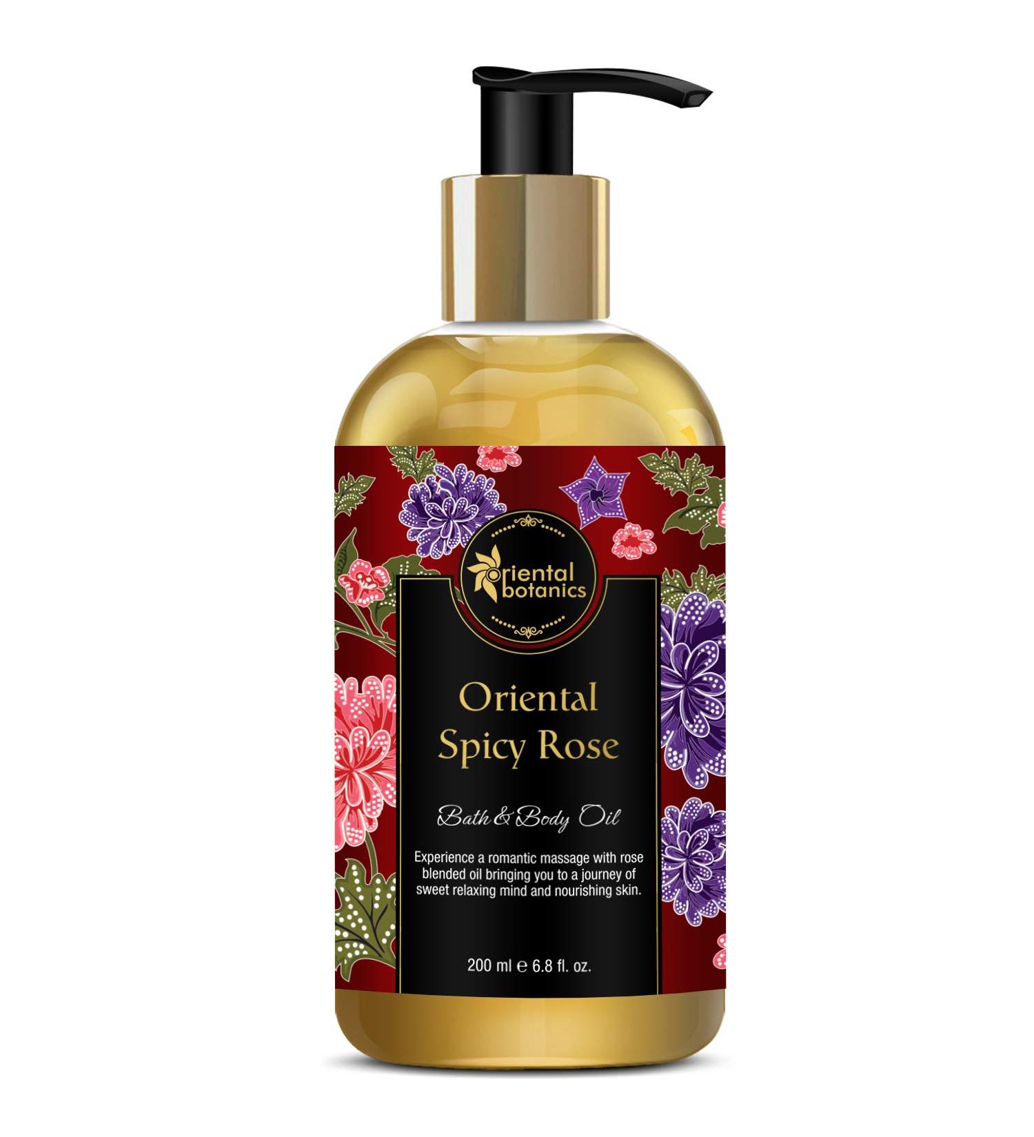 Buy Oriental Spicy Rose Bath & Body Oil 200ml - Nourishing Aromatic & Luxurious | International Shipping Available - Buy Online on GoSupps.com