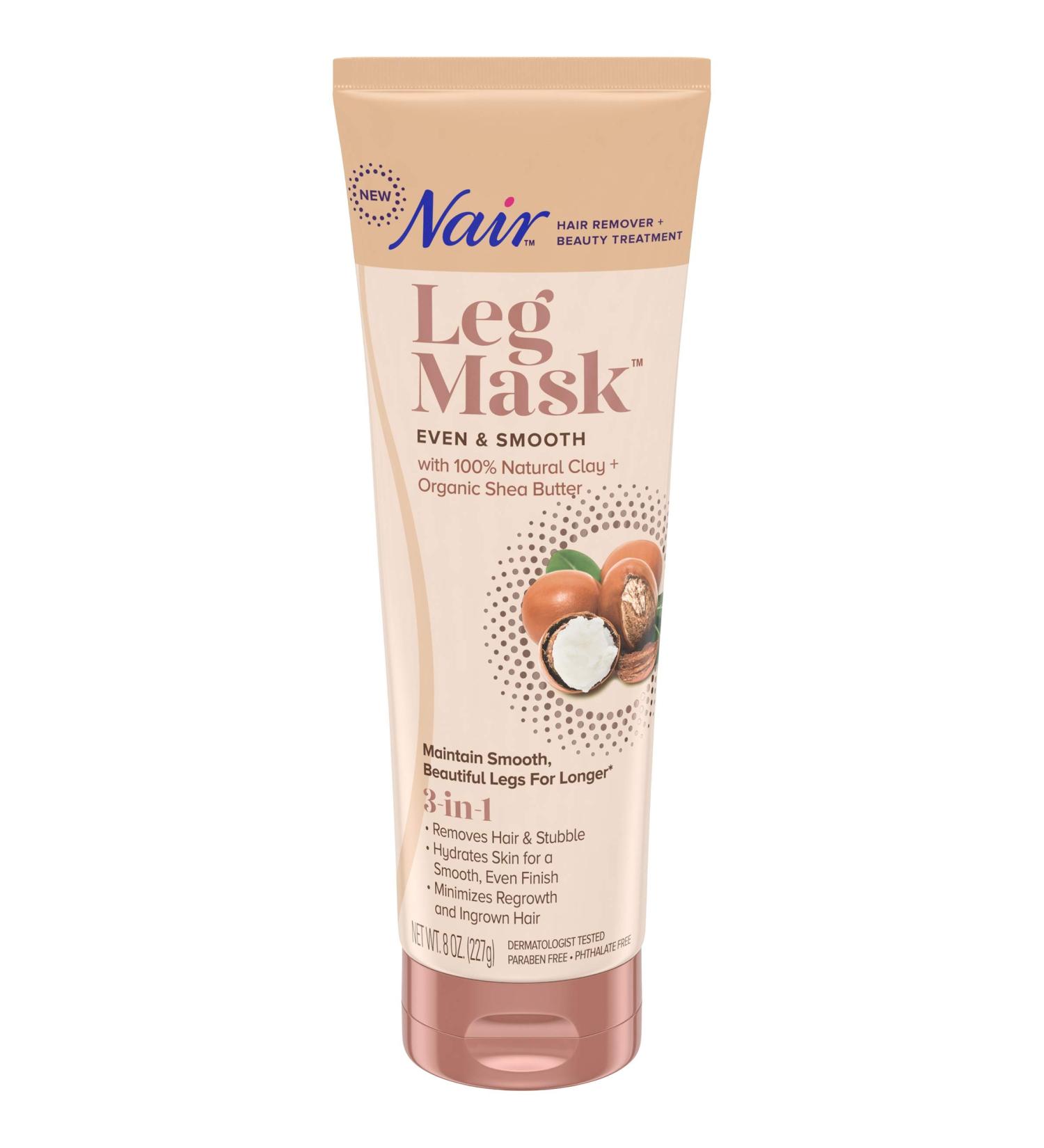 Nair Shea Butter Leg Mask - 8 Ounce | Even & Smooth Hair Remover and Beauty Treatment - Buy Online on GoSupps.com