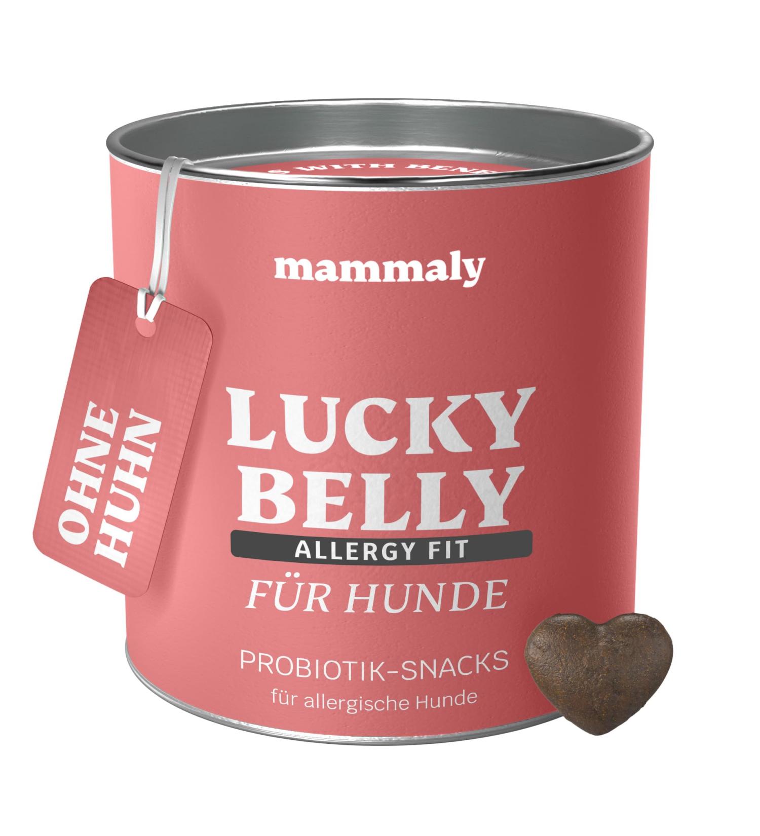 Mammaly Lucky Belly Allergy Fit - Grain-Free Probiotics Digestive Snacks for Dogs (90 Pieces) - Chicken-Free Intestinal Health Treats - Buy Online on GoSupps.com