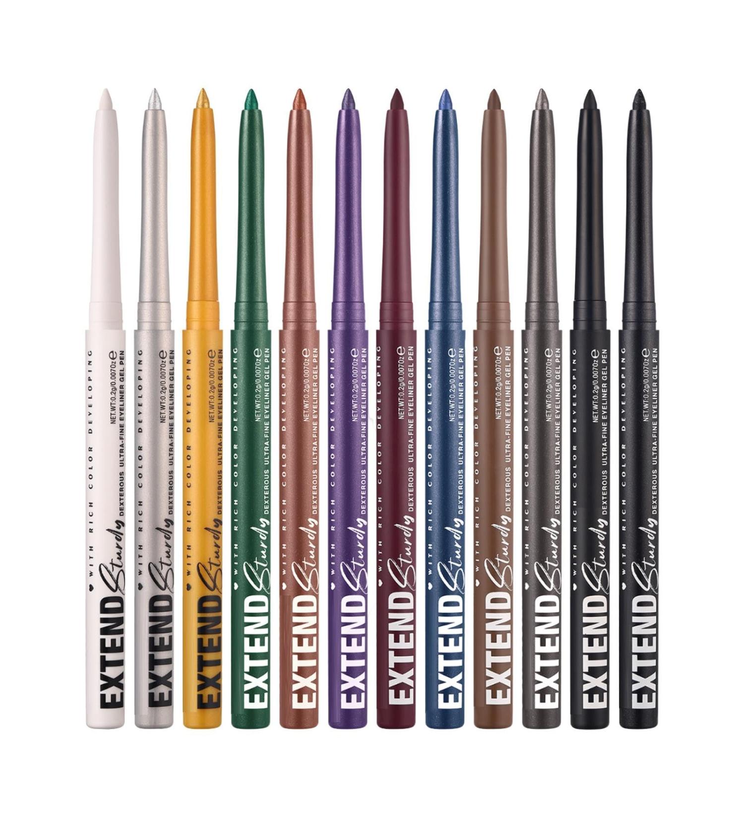 Liquid eyeliner waterproof eyeliner pencils 12-color liquid gel eyeliner eyeliner for lips and eyebrows eye makeup supplies for Christmas and - Buy Online on GoSupps.com
