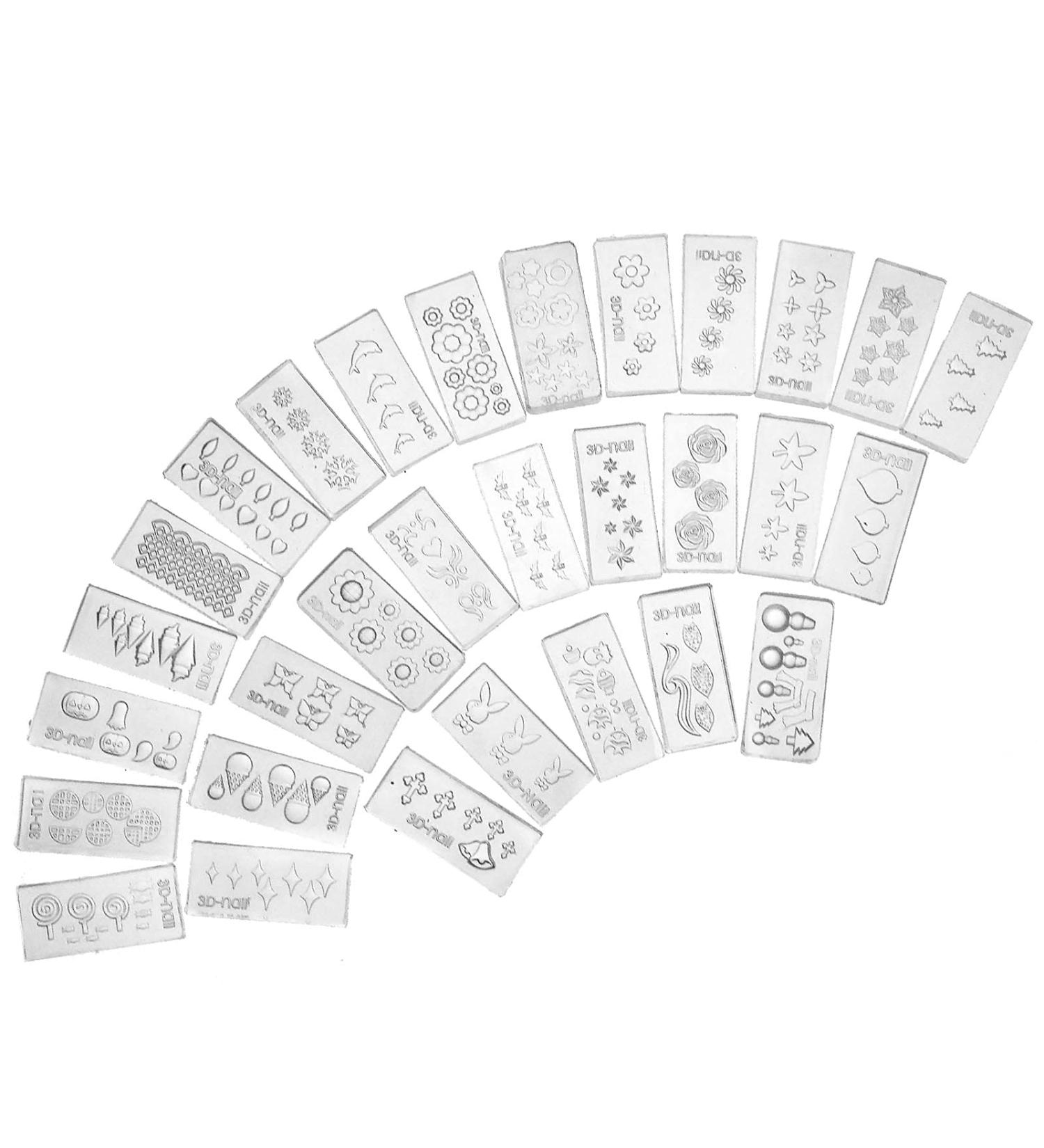 eMagTech 3D Acrylic Nail Art Molds - DIY Carved Silicone Mold Kit with 30 Unique Patterns for Stunning Nail Decorations - Buy Online on GoSupps.com
