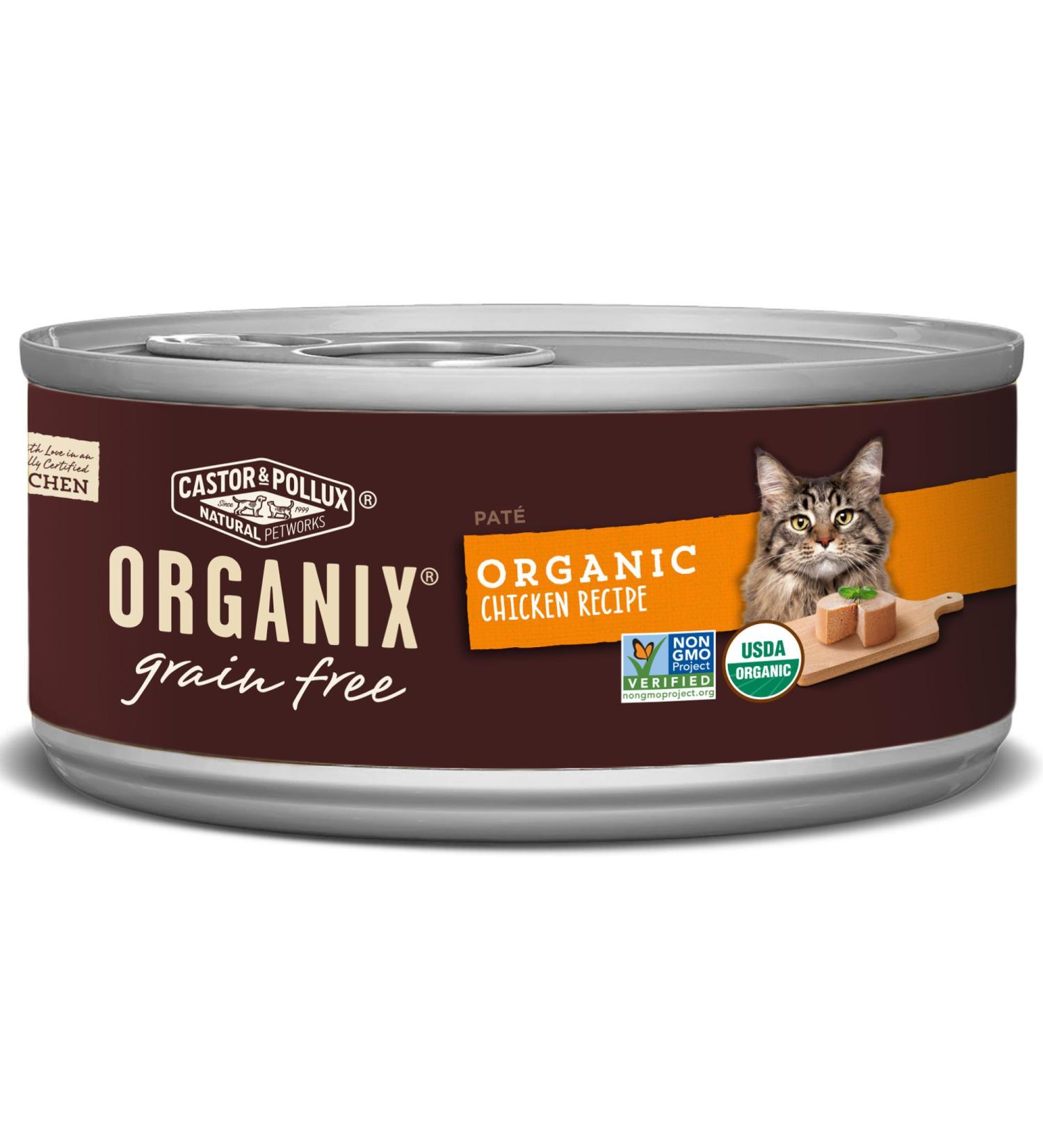 Castor & Pollux Organix Grain-Free Organic Chicken Canned Cat Food - 24 Pack (5.5oz) for All Life Stages - Buy Online on GoSupps.com