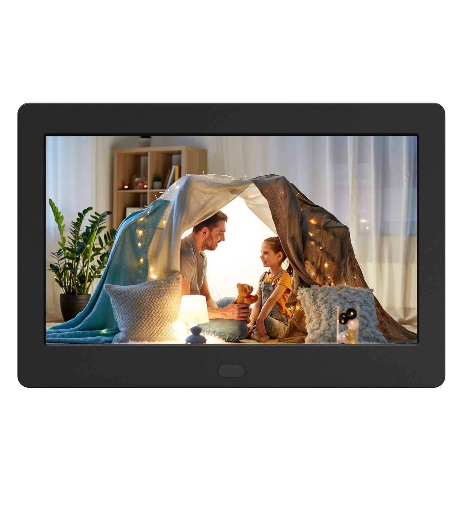 7 Inch Black Digital Photo Frame with IPS Screen - 1080P Video, Music, Auto Rotation, Remote Control, Calendar & Time Display - 1280x800 Resolution - Perfect for Slide Shows - Buy Online on GoSupps.com