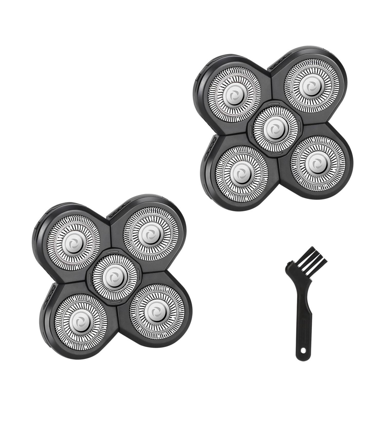 2PC 5D Electric Shaver Replacement Heads for Men - Razor Head Shavers for Bald & Face - Beard Cutter with Brush Accessories - Buy Online on GoSupps.com