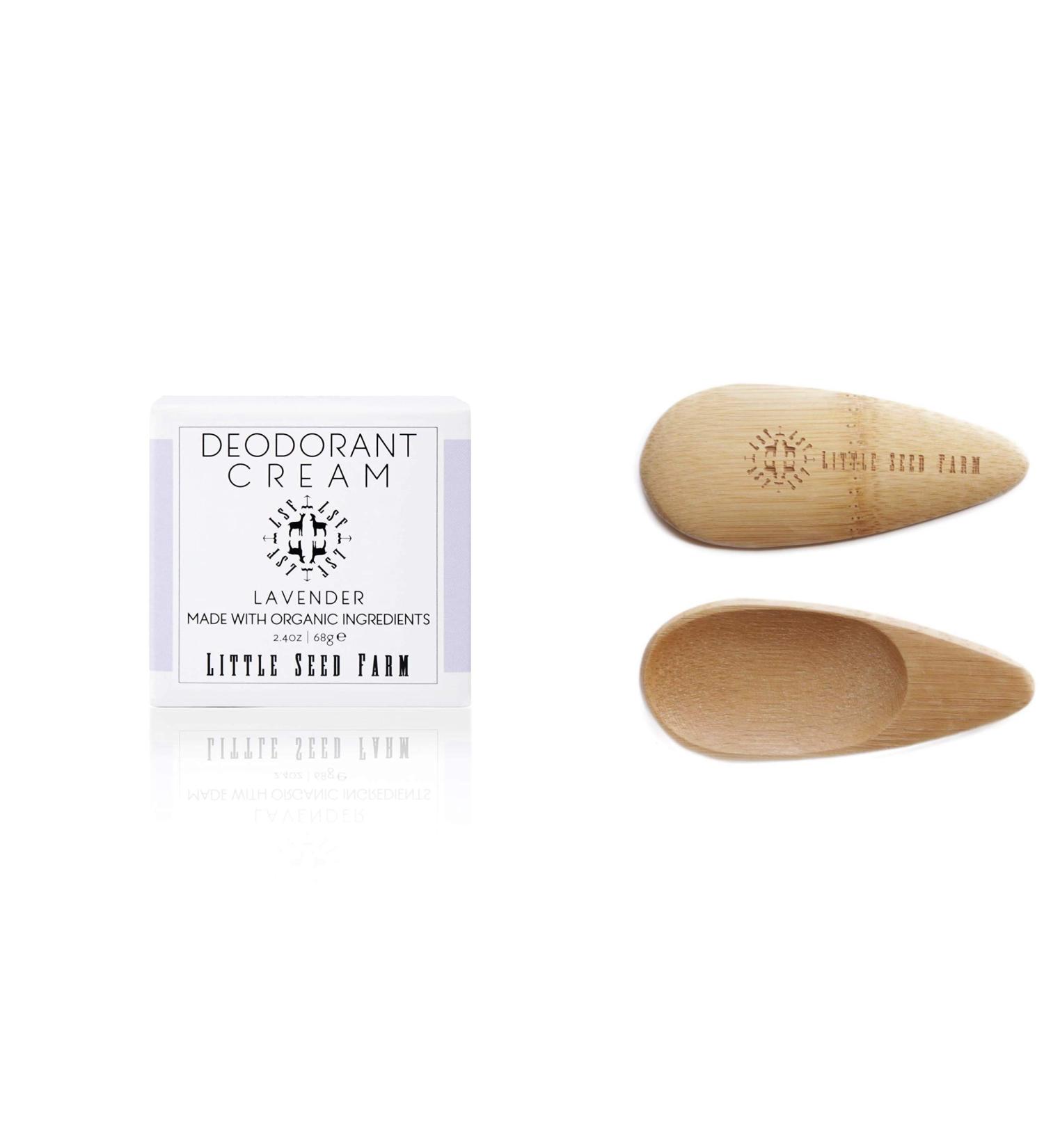 Little Seed Farm All Natural Deodorant Cream Aluminum Free Deodorant for Women or Men 2.4 Ounce - Lavender + Applicators Bundle - Buy Online on GoSupps.com