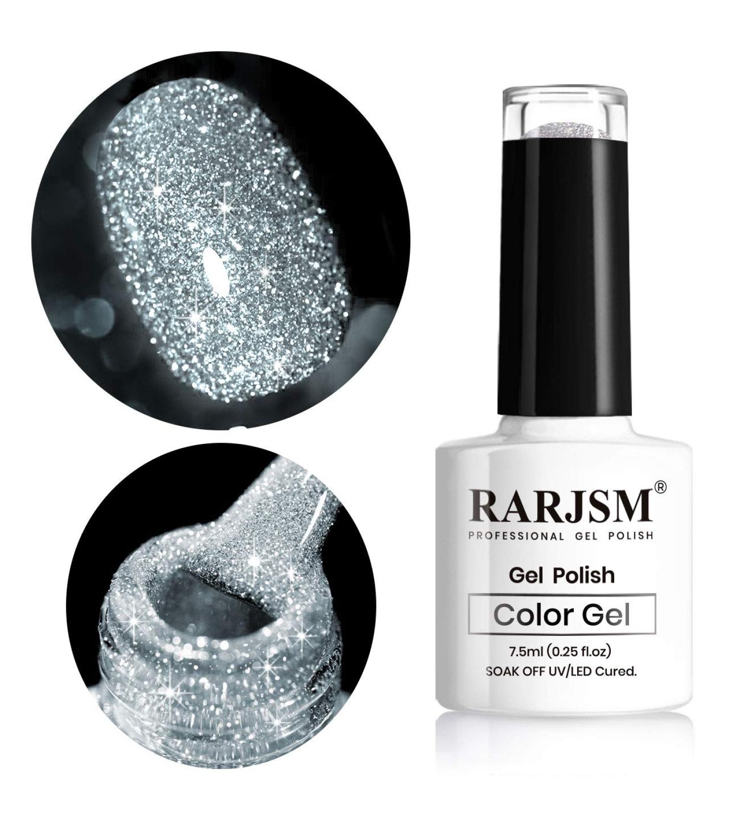 RARJSM Glitter Nail Polish Silver Nail Polish Gel Nail Polish 1PACK 7.5ML Soak Off Nail Lamp Required for Nail Art Design Salon Quality DIY Home RAR79 - Buy Online on GoSupps.com