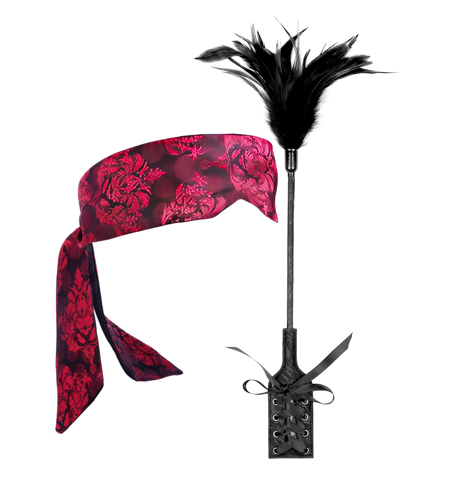 Romantic Toys Kit: Feather Tickler & Satin Blindfold - 59 Intimate Accessories for Couples - Buy Online on GoSupps.com