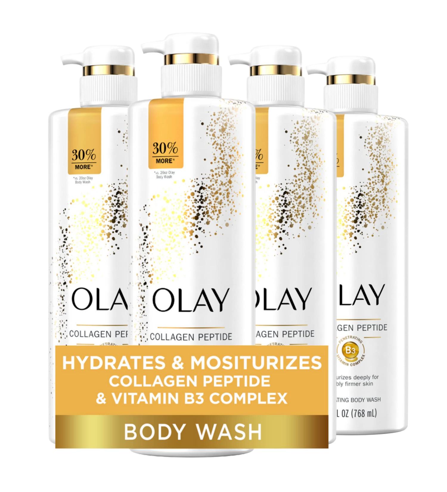 Olay Cleansing & Firming Body Wash with Vitamin B3 and Collagen 26 fl oz - Pack of 4 - Buy Online on GoSupps.com