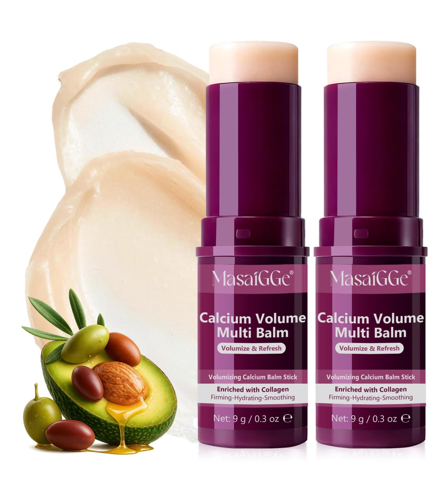 Linizanjiiy Calcium Multi Balm Stick 2 PCS Calcium Volume Multi Balm Anti-aging Hydrating Collagen Stick for Face Eyes Neck - Buy Online on GoSupps.com