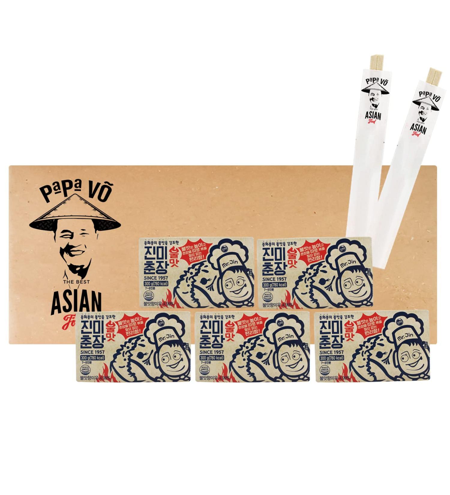 Pack of 5 (5x300g) Jinmi Black Bean Paste Jjajang (Papa Vo )