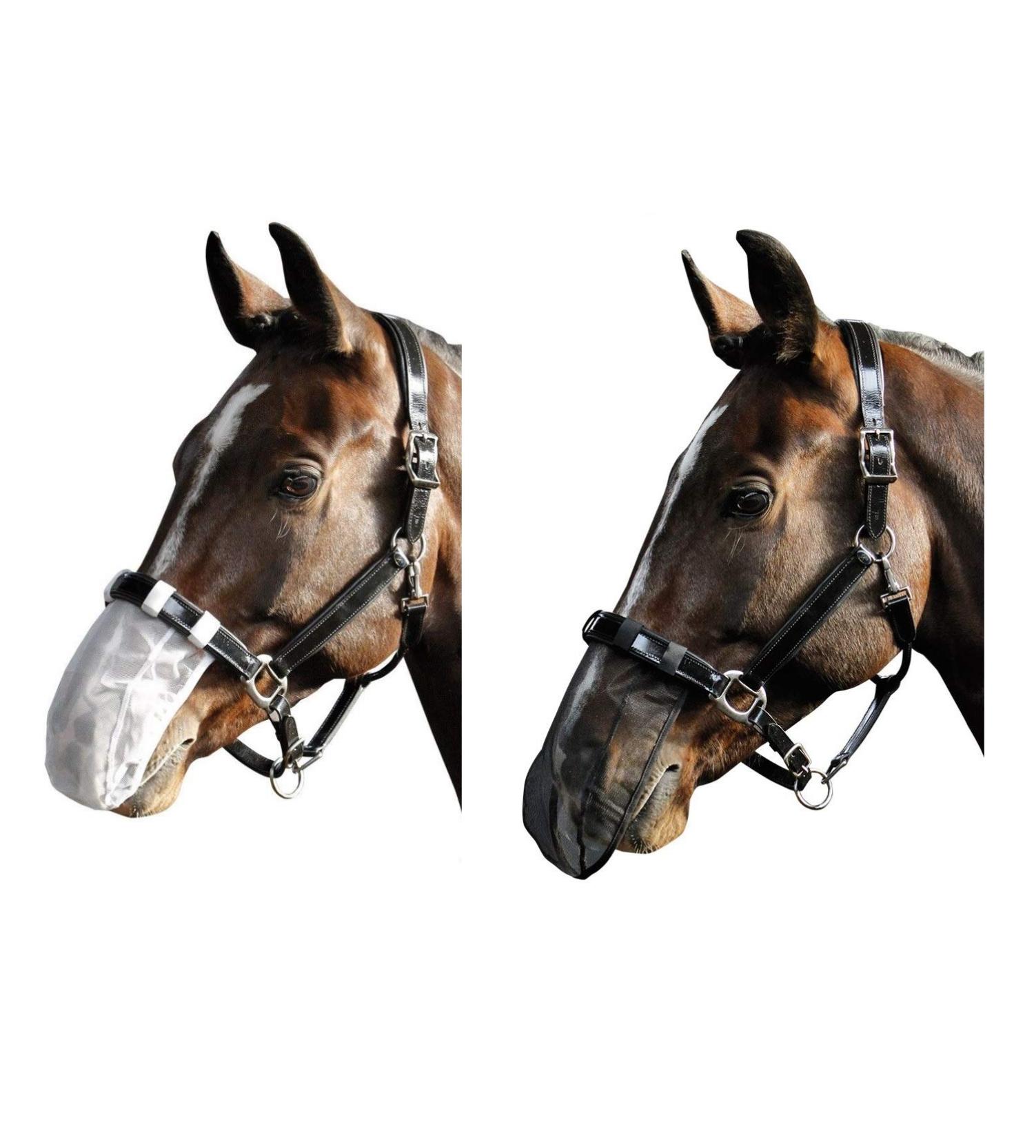 netproshop Fly net Nose net Help with Headshaking Syndrome Black/White Shetty-Full Size:Full Color:White Full White