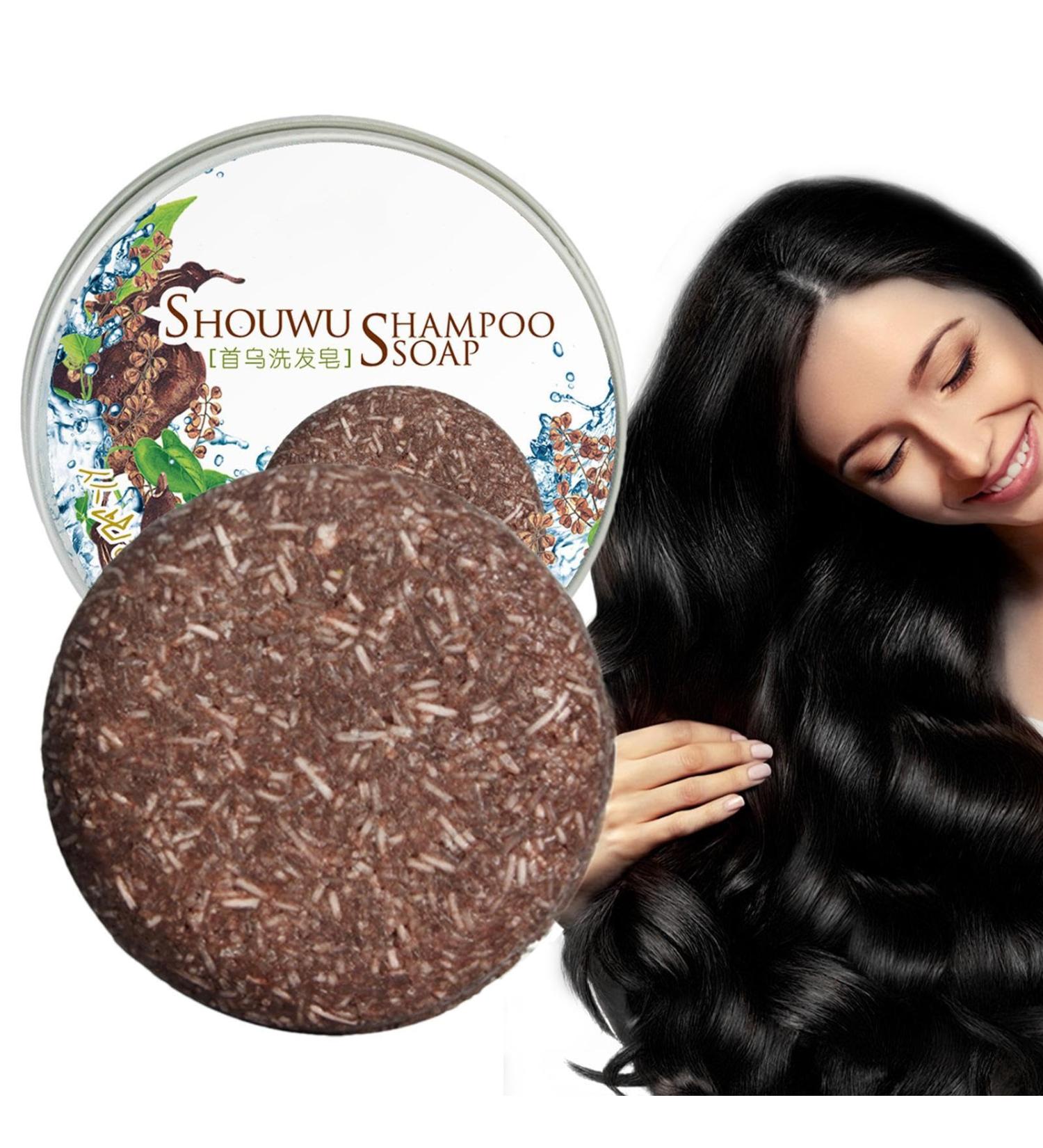 higyee Bar shampoo for gray hair Multiflorum Gray Hair Soap Bar 194oz Moisturizing Solid Hair Soap Bar restore shiny black hair men women hair loss - Buy Online on GoSupps.com