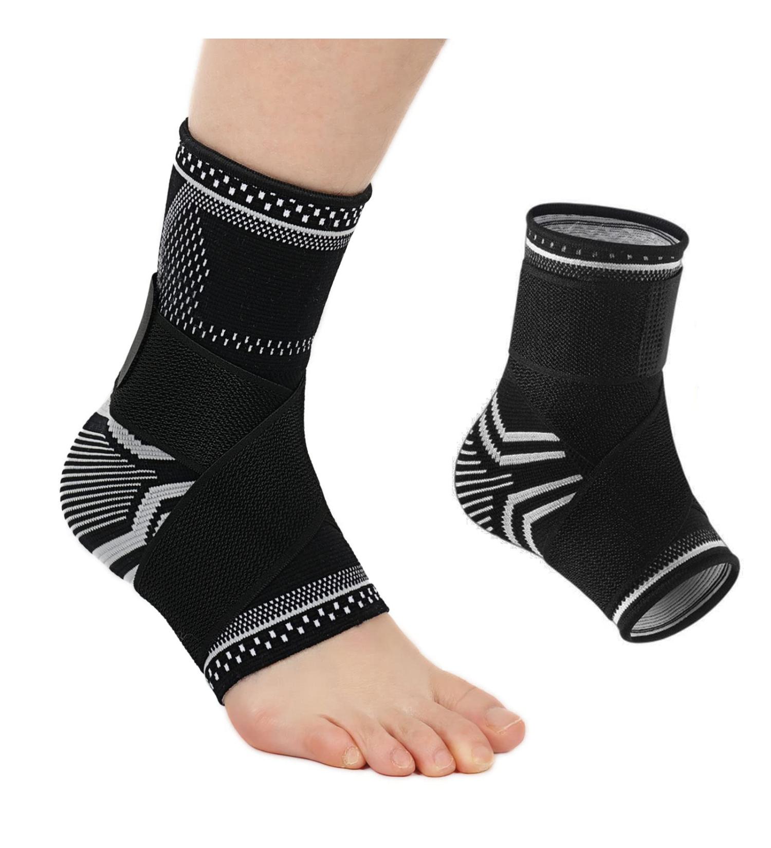 Milaiun XL Ankle Bandage - Adjustable Velcro Support for Sports Arthritis & Plantar Fasciitis - Unisex Foot Support - Black - Buy Online on GoSupps.com