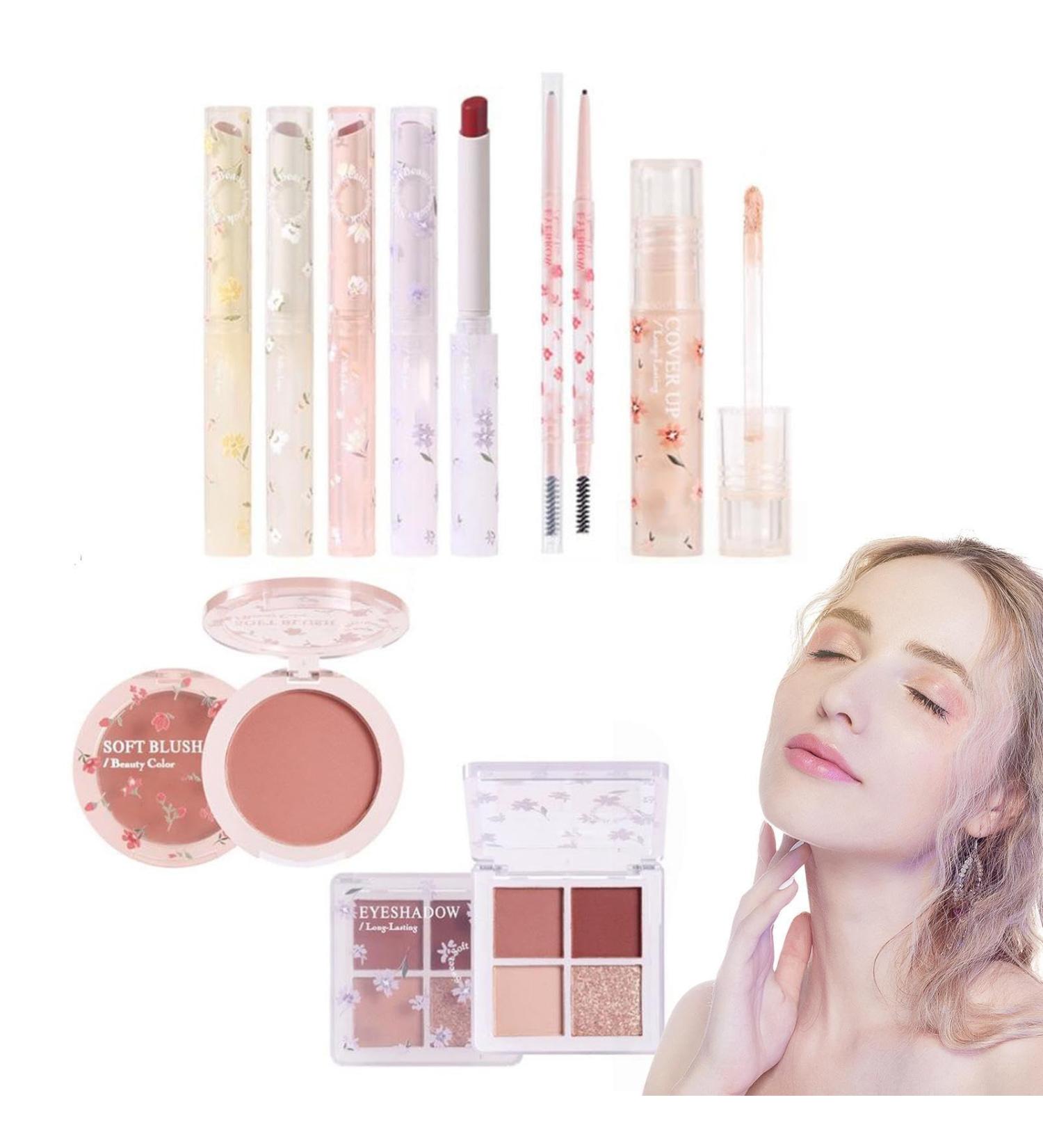  EXBERT 8 in 1 Makeup Kit Blusher Palette Blusher Blusher Easy Travel Shimmer Eyeshadow Girls Beauty Products for Dating Travel Home Exbert - Buy Online on GoSupps.com