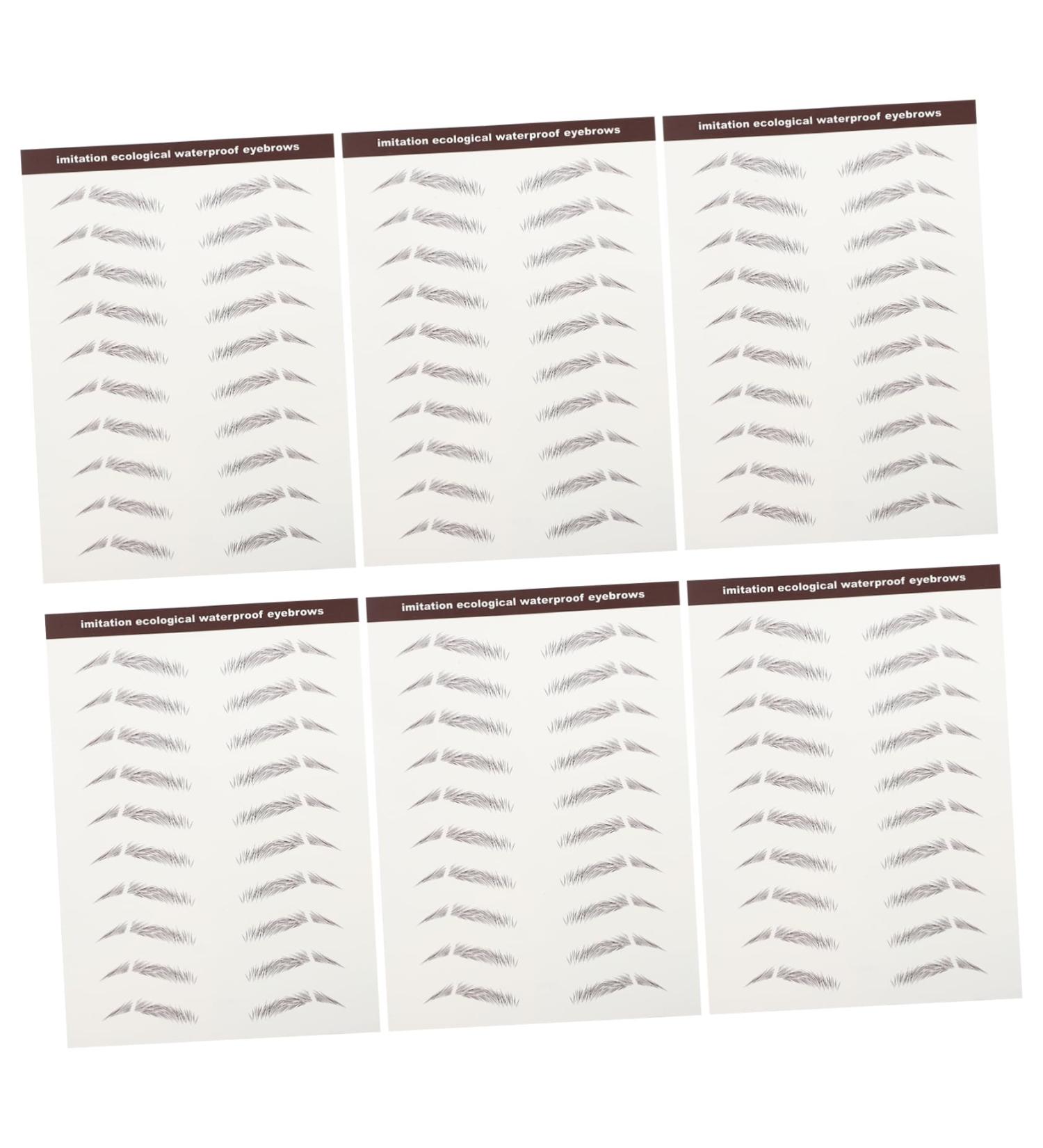 PLAFOPE 6pcs Eyebrow Stickers Brown Fake Eyebrows Brow Stickers Eyes Brow Shaper Hair Water Transfer Paper 5.8X1X0.1CM Brown - Buy Online on GoSupps.com
