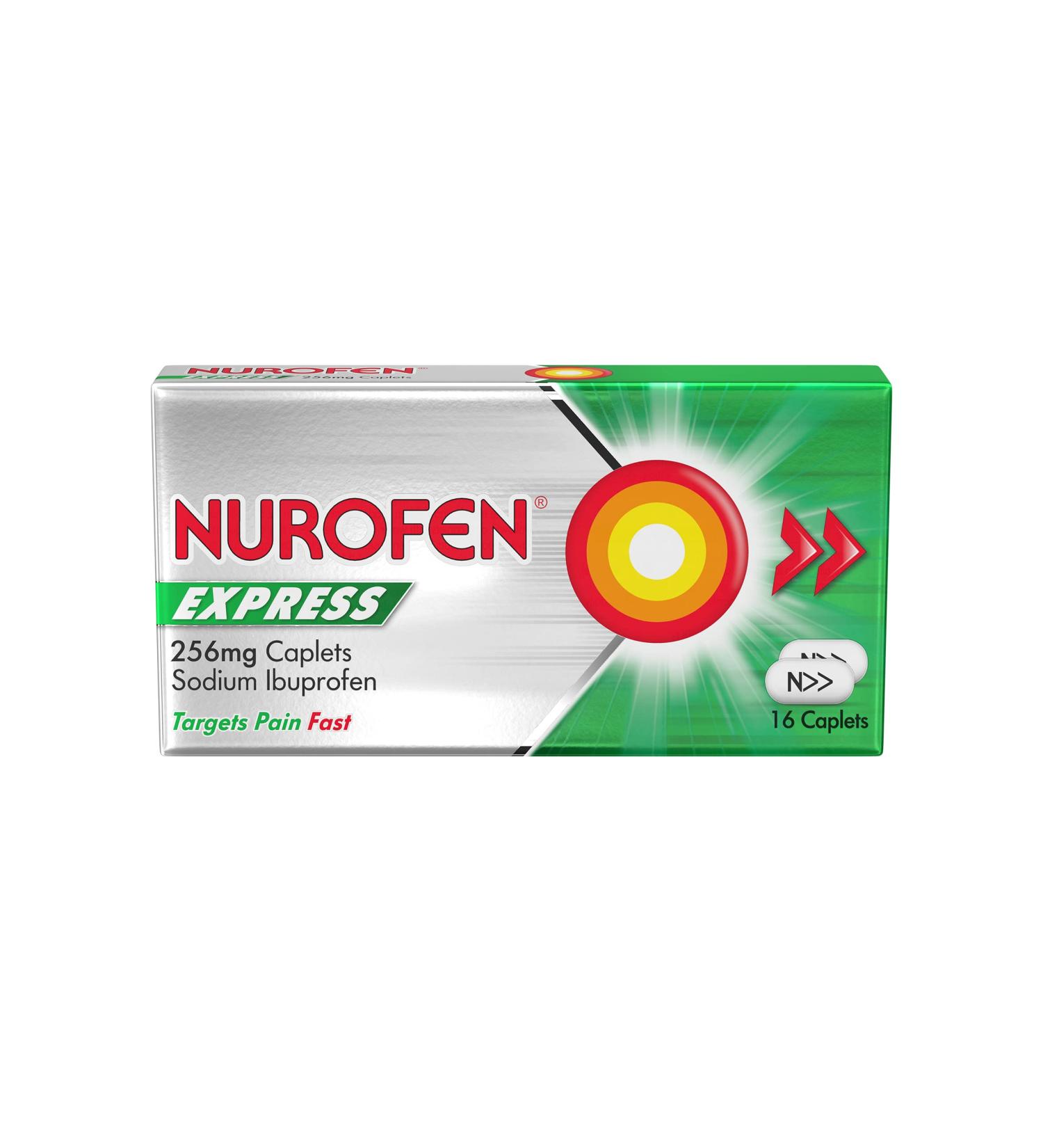 Nurofen Express 16s Sodium Ibuprofen Caplets for Fast Pain Relief - Buy Online on GoSupps.com